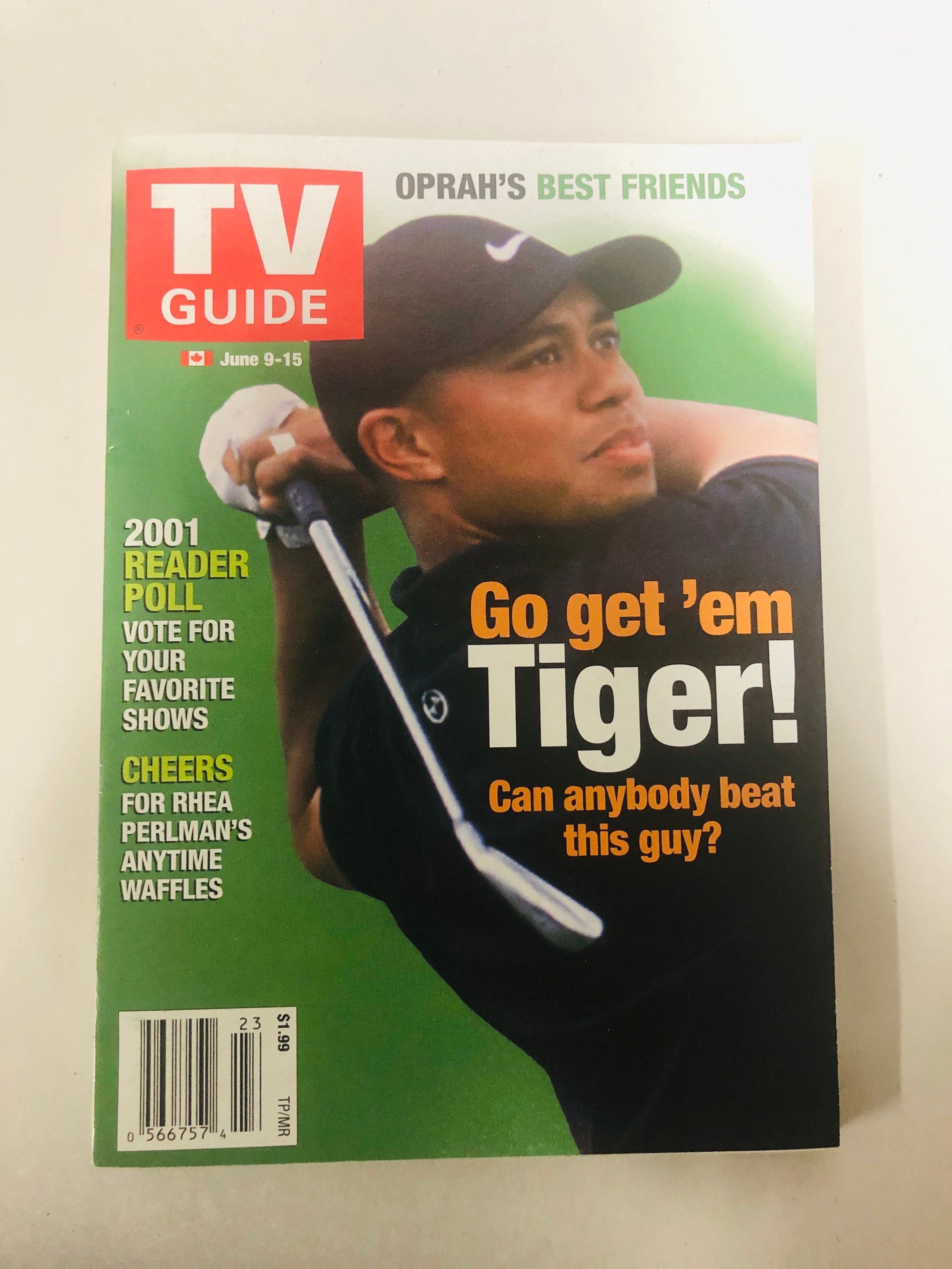 Tiger Woods rare TV guide rookie year 2001