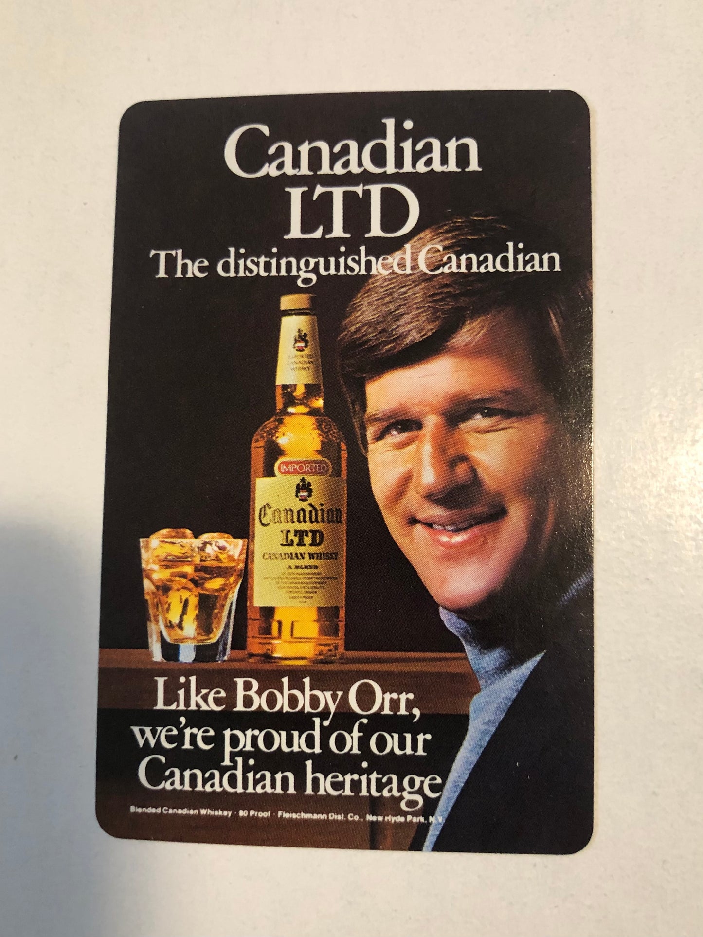 Bobby Orr rare whiskey playing card 1971