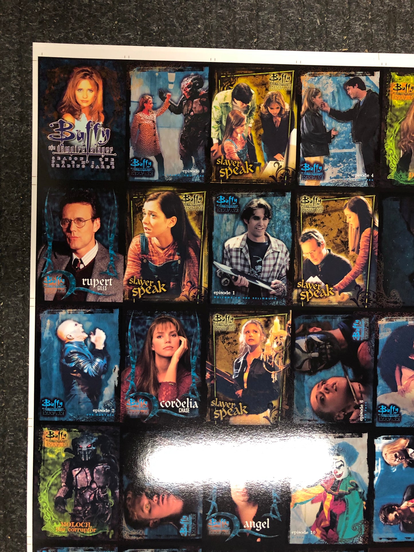 Buffy the Vampire Slayer series 1 uncut card sheet set 1990