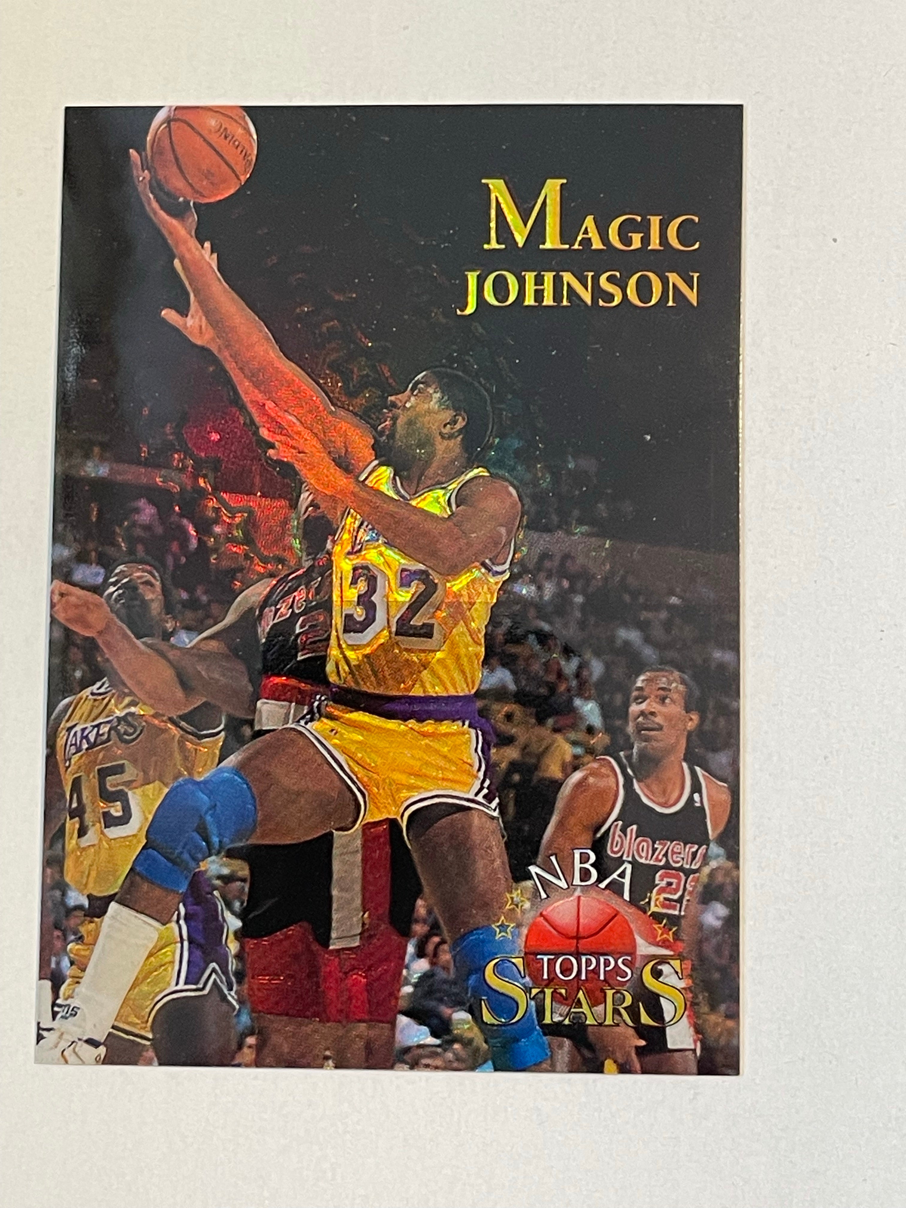 Magic Johnson Topps Stars refractor basketball insert card