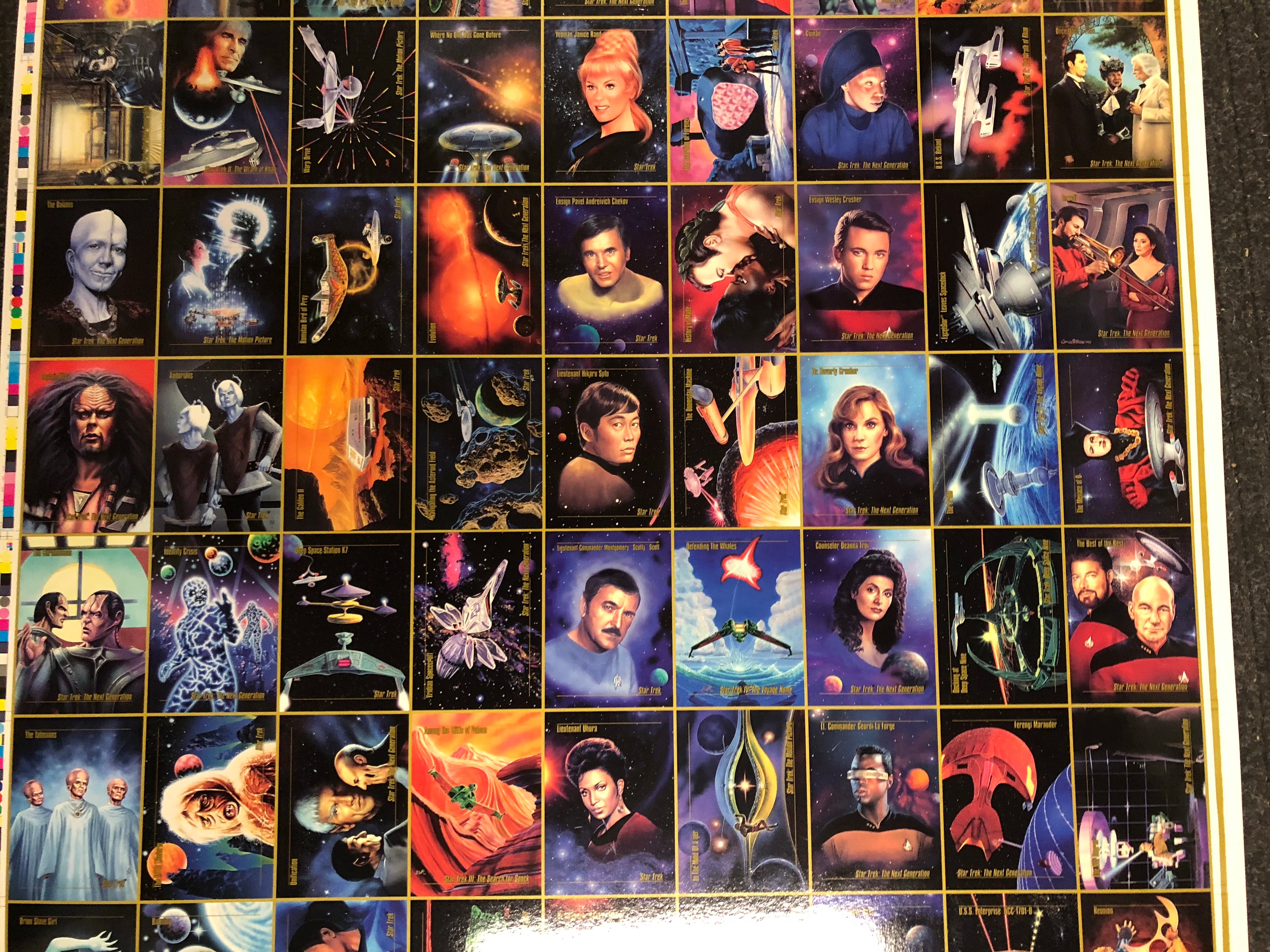 Star Trek Next Generations Masterpiece uncut card sheet 1990s
