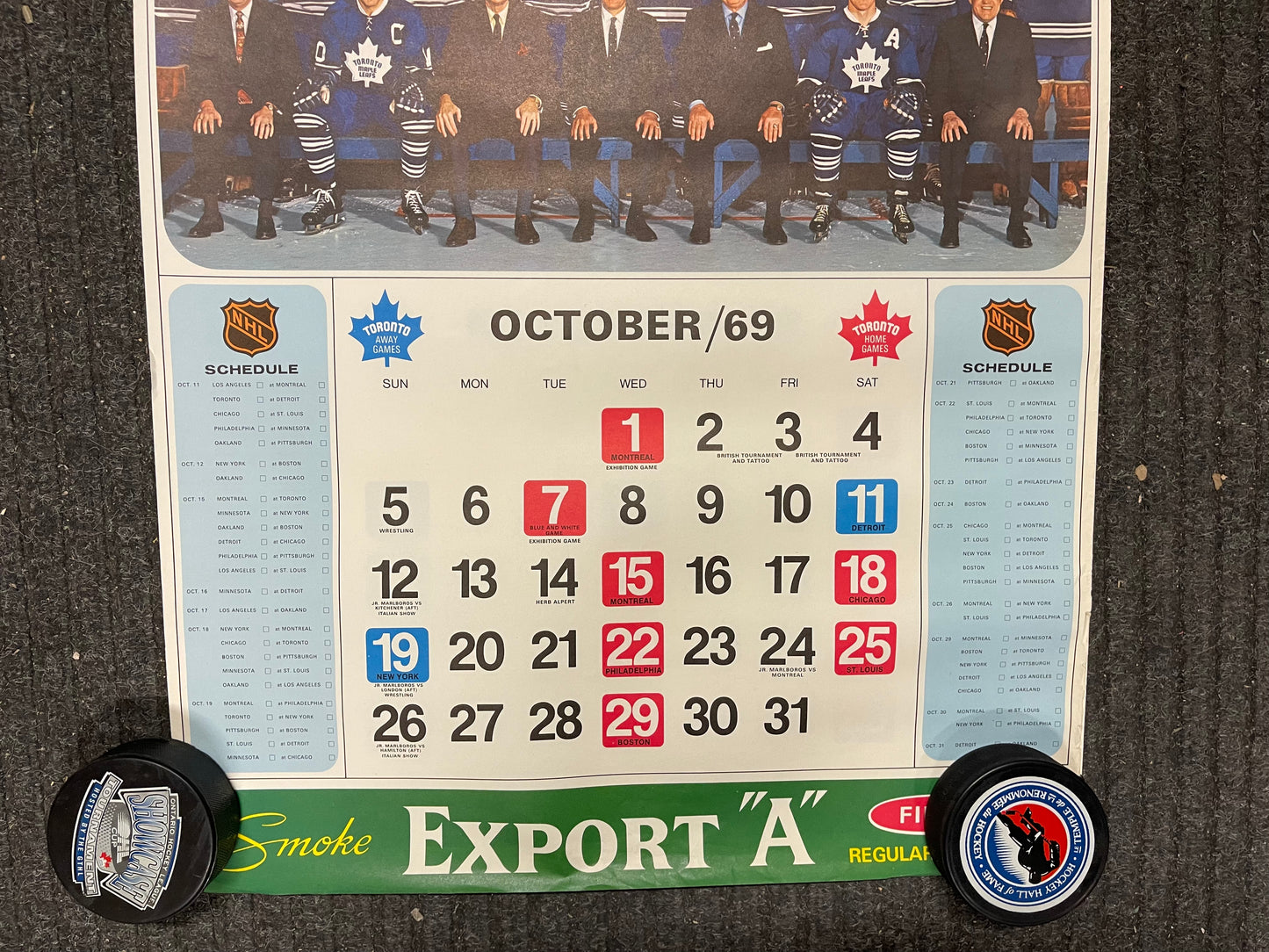 Maple Leaf Gardens Toronto Maple Leafs Export A full hockey calendar 1968