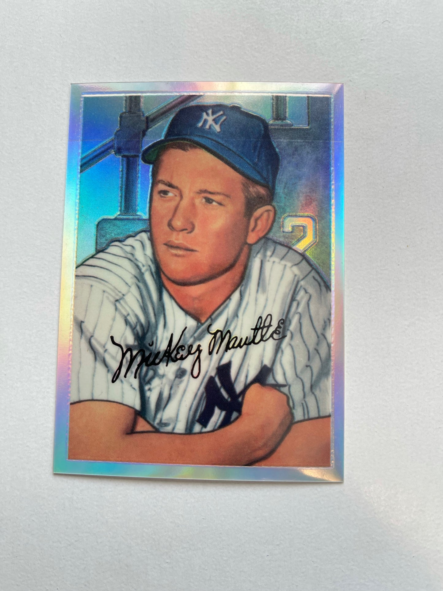 Mickey Mantle Topps refractor foil insert baseball card 1996