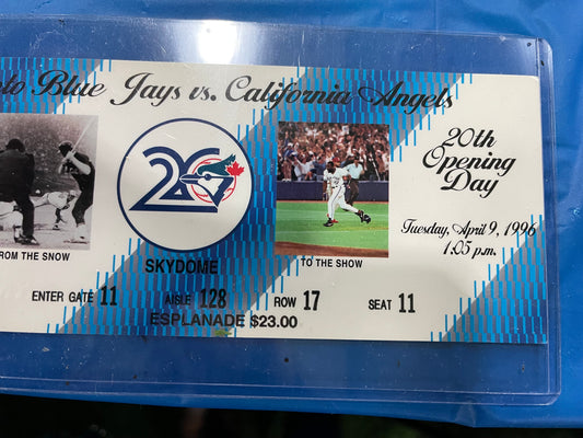 Toronto Blue Jays baseball special Skydome 20th anniversary ticket