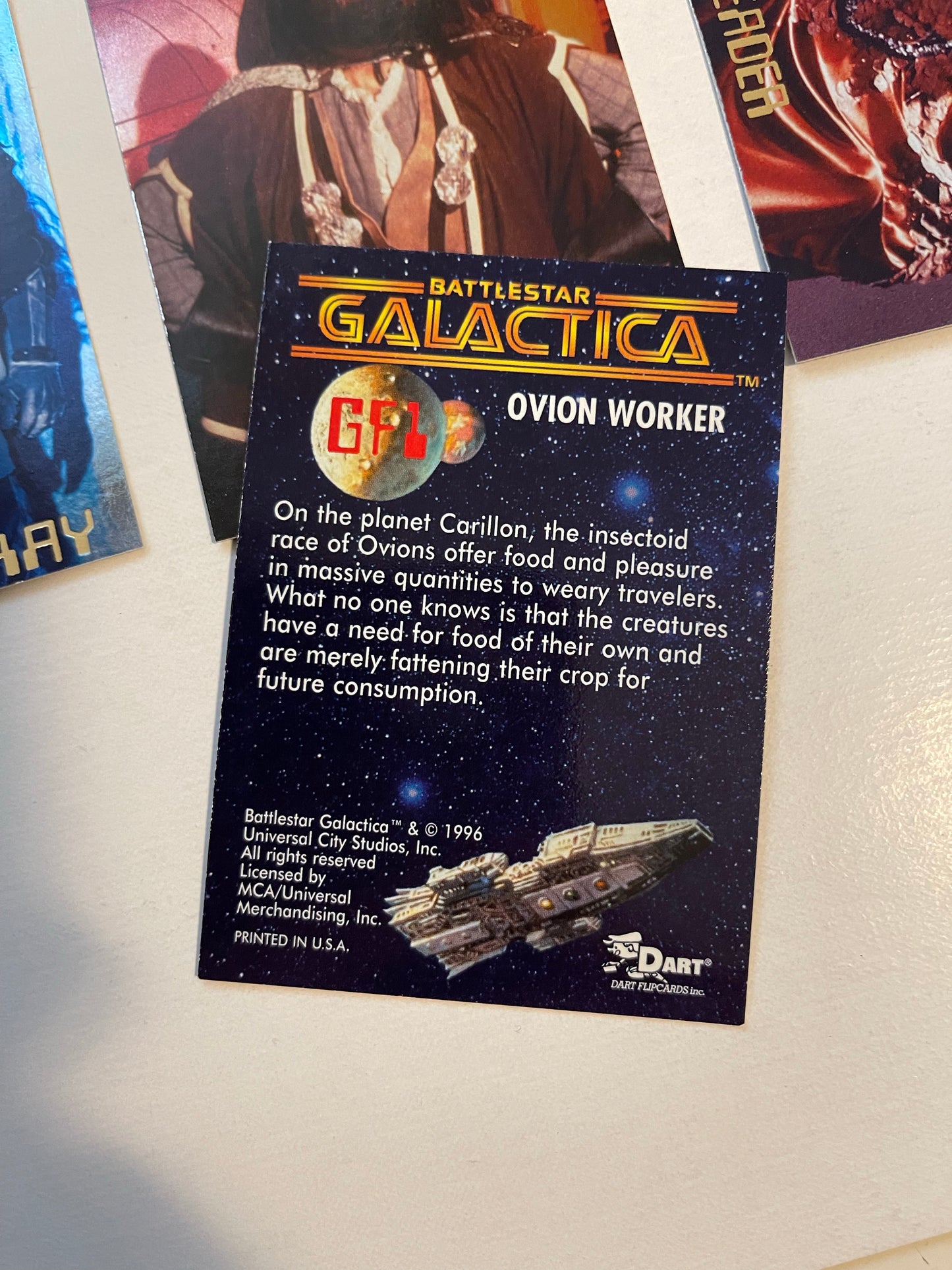 Battlestar Galactica rare Dart foil insert cards set 1997