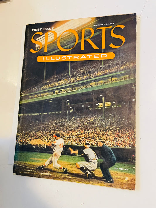 Sports Illustrated #1 rare first issue with Topps baseball cards sheet 1954