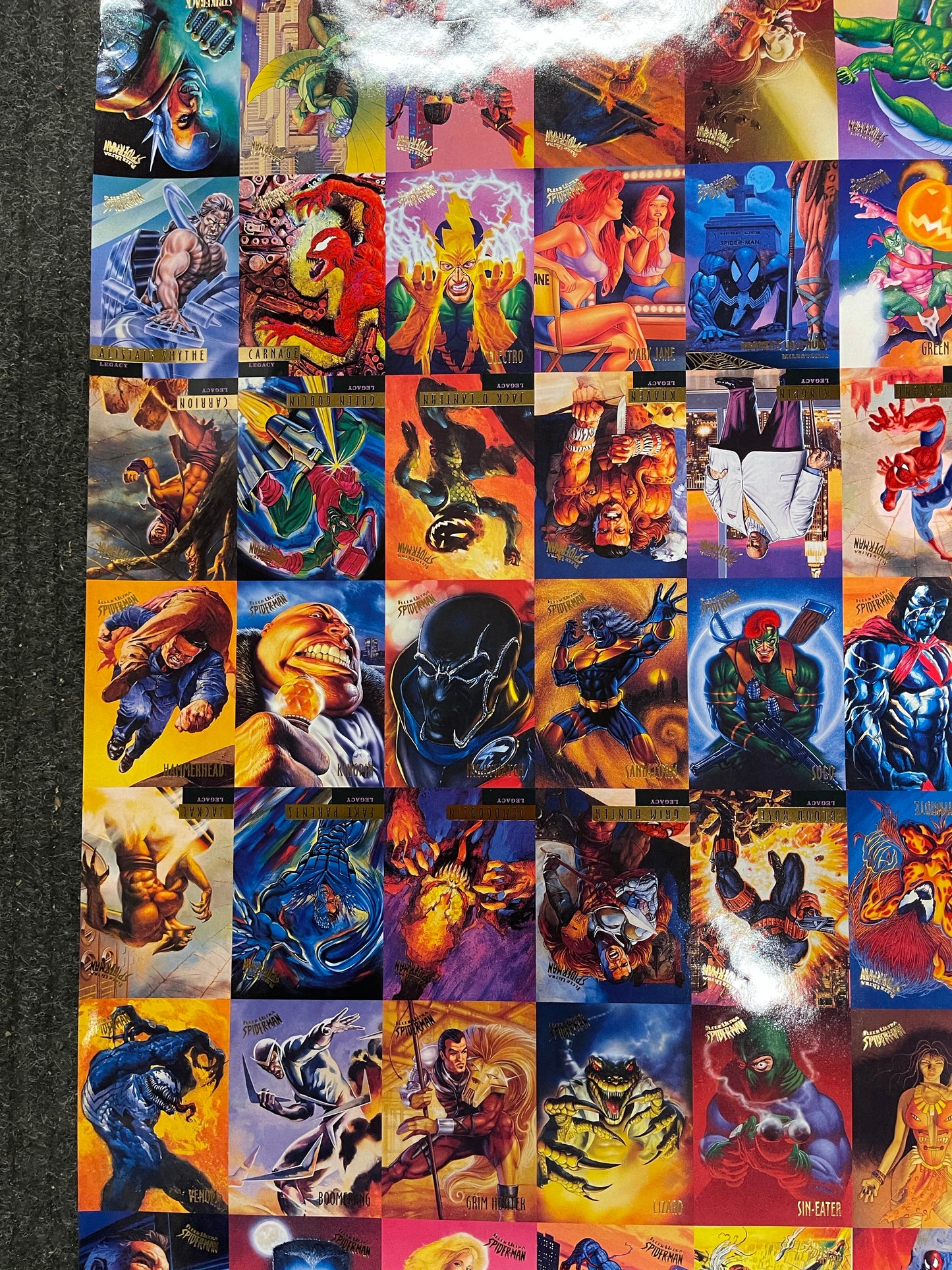 Fleer Ultra Spider-Man rare paper cards poster sheet 1995