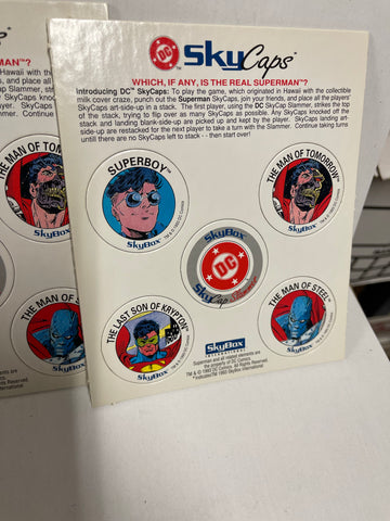 Superman comics 3 pog card boards 1993