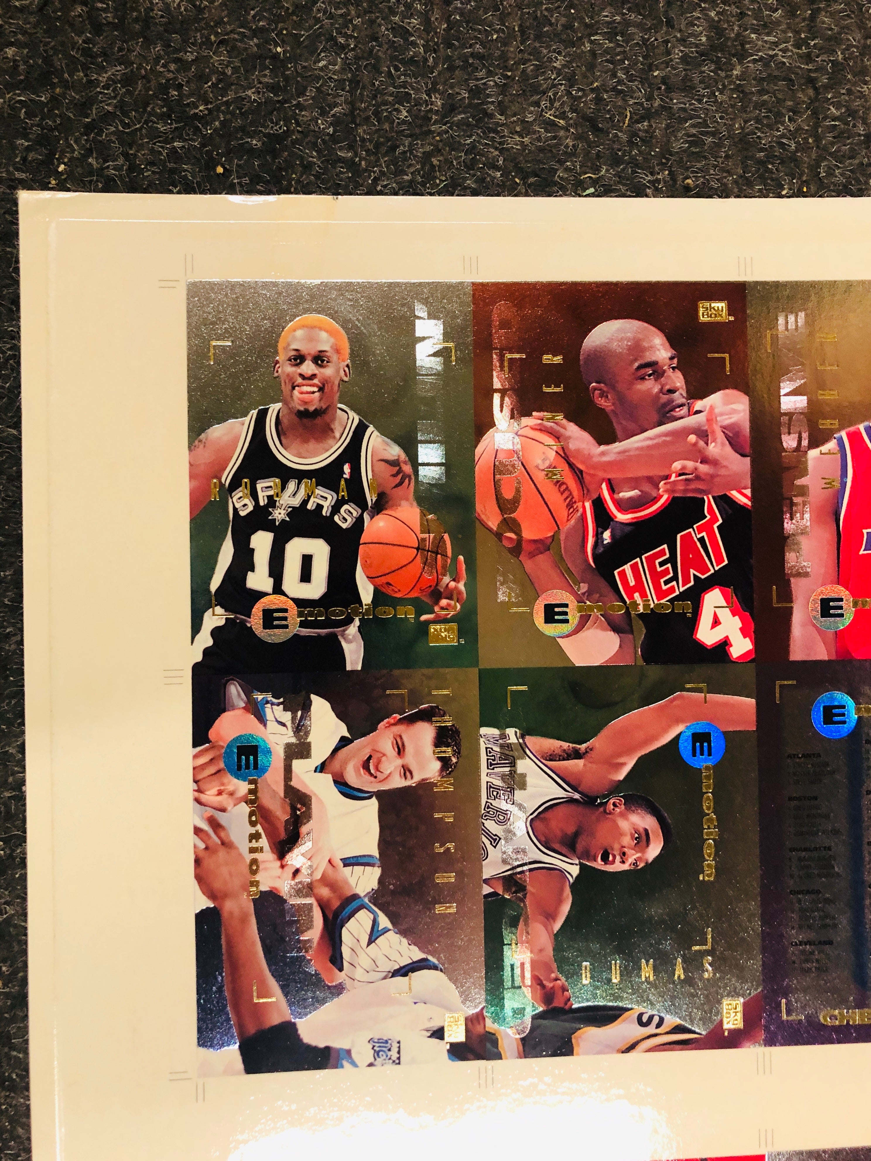 1995 Skybox basketball rare master series limited numbered press cards sheet