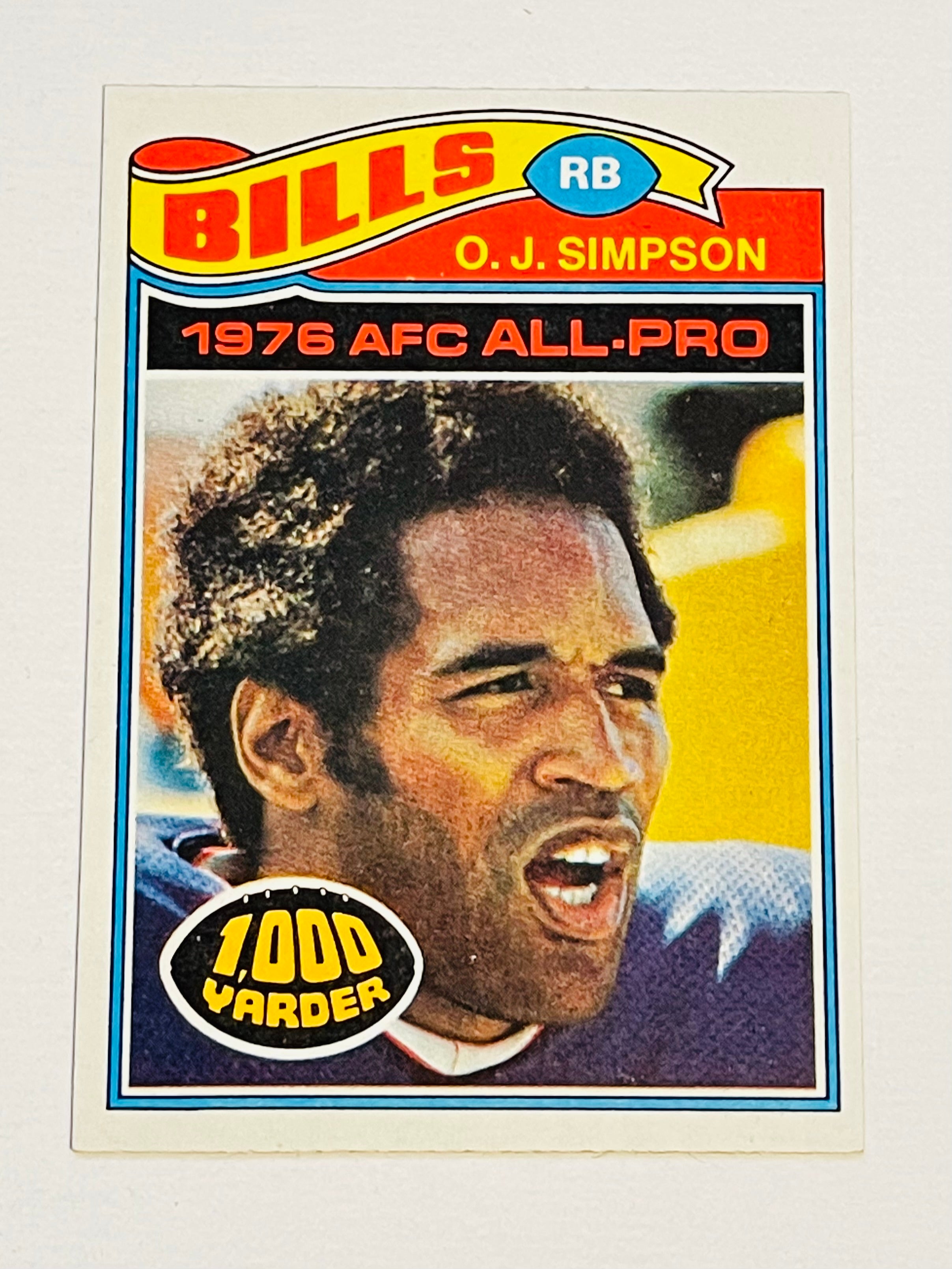 O.J. Simpson Buffalo Bills high grade condition football card 1977