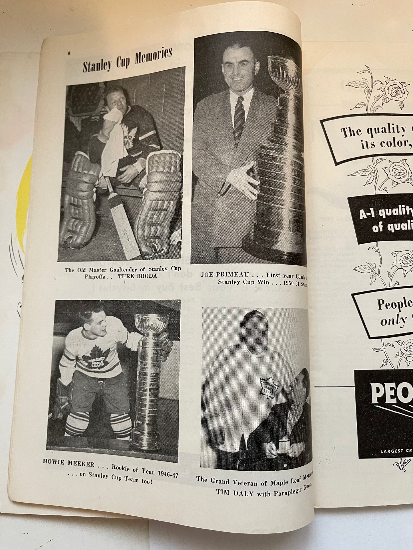 Maple Leaf Gardens hockey game program 1952-53