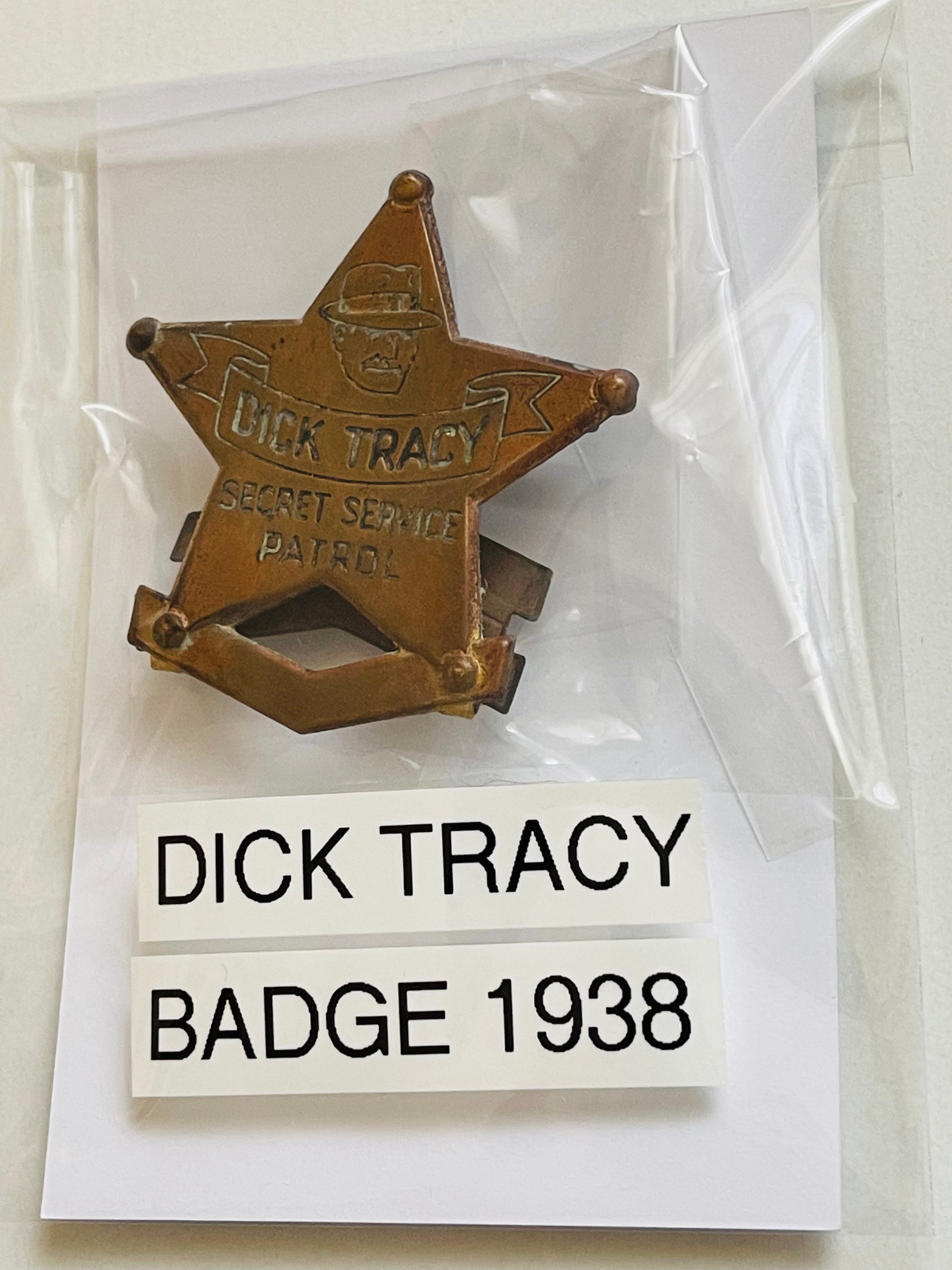 Dick Tracy secret service patrol rare Quaker Oats metal badge 1938