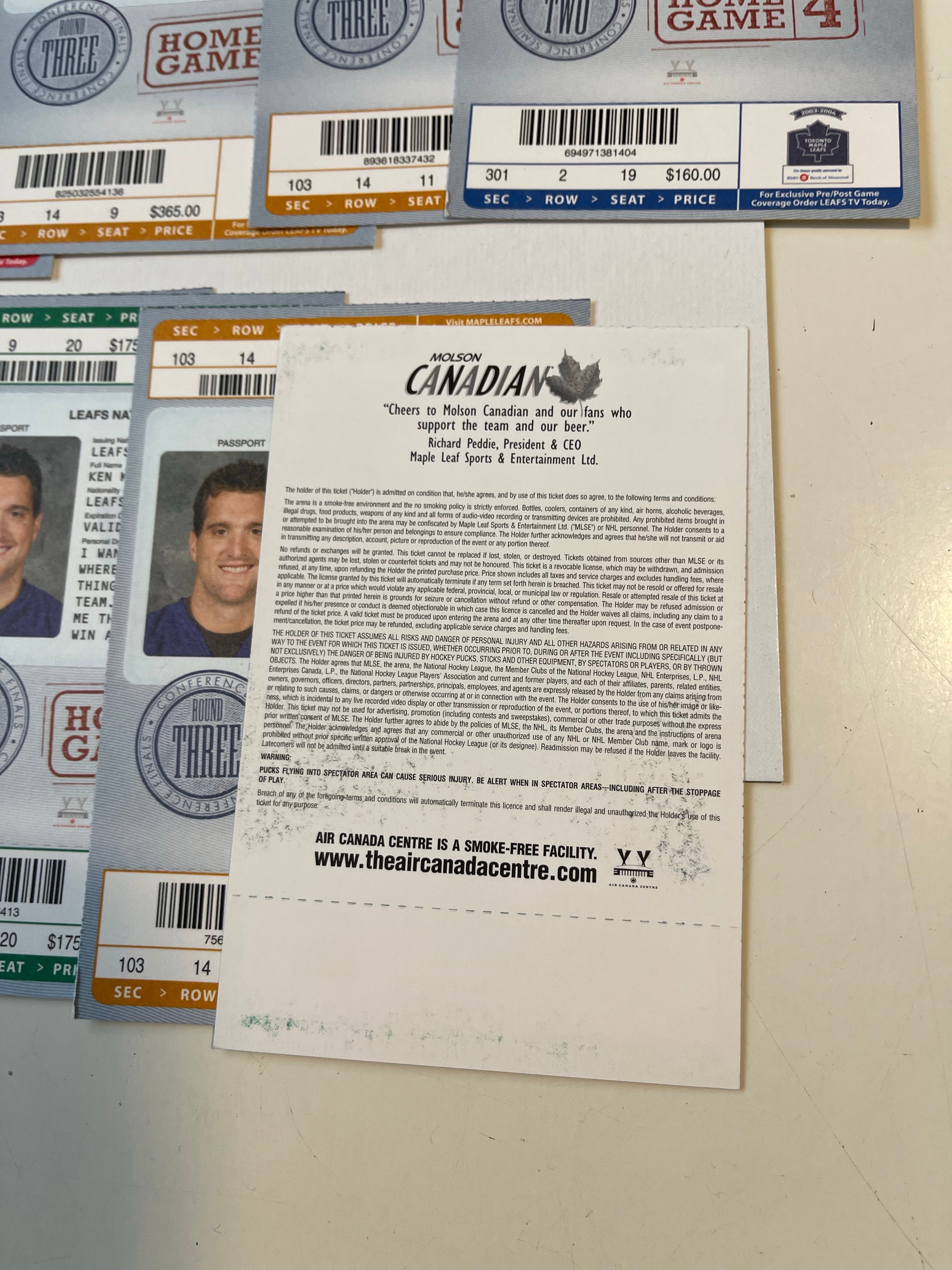 Toronto Maple Leafs rare lots of 11 hockey playoff game tickets 1990s-2000s