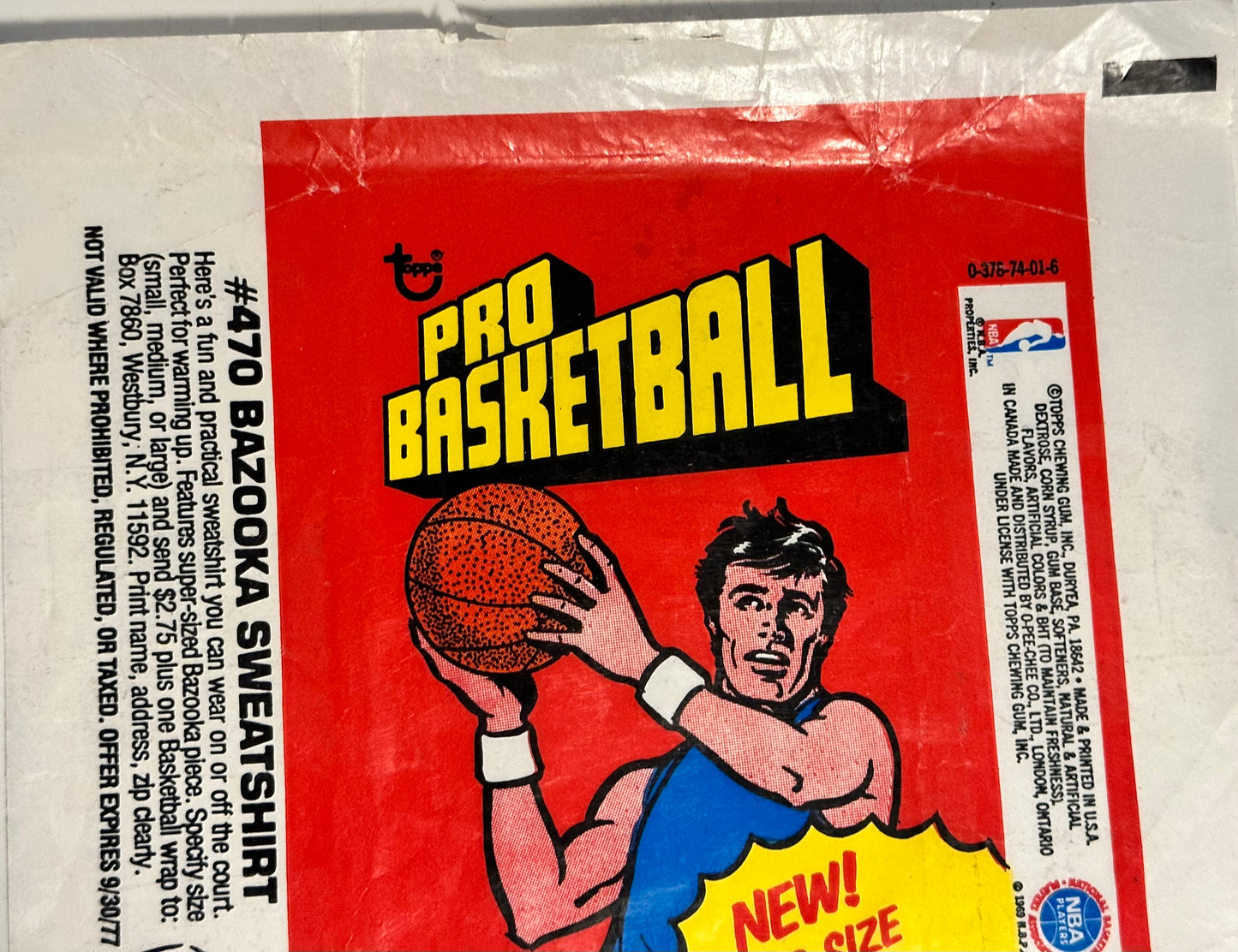 1976/77 NBA rare vintage basketball cards wrapper