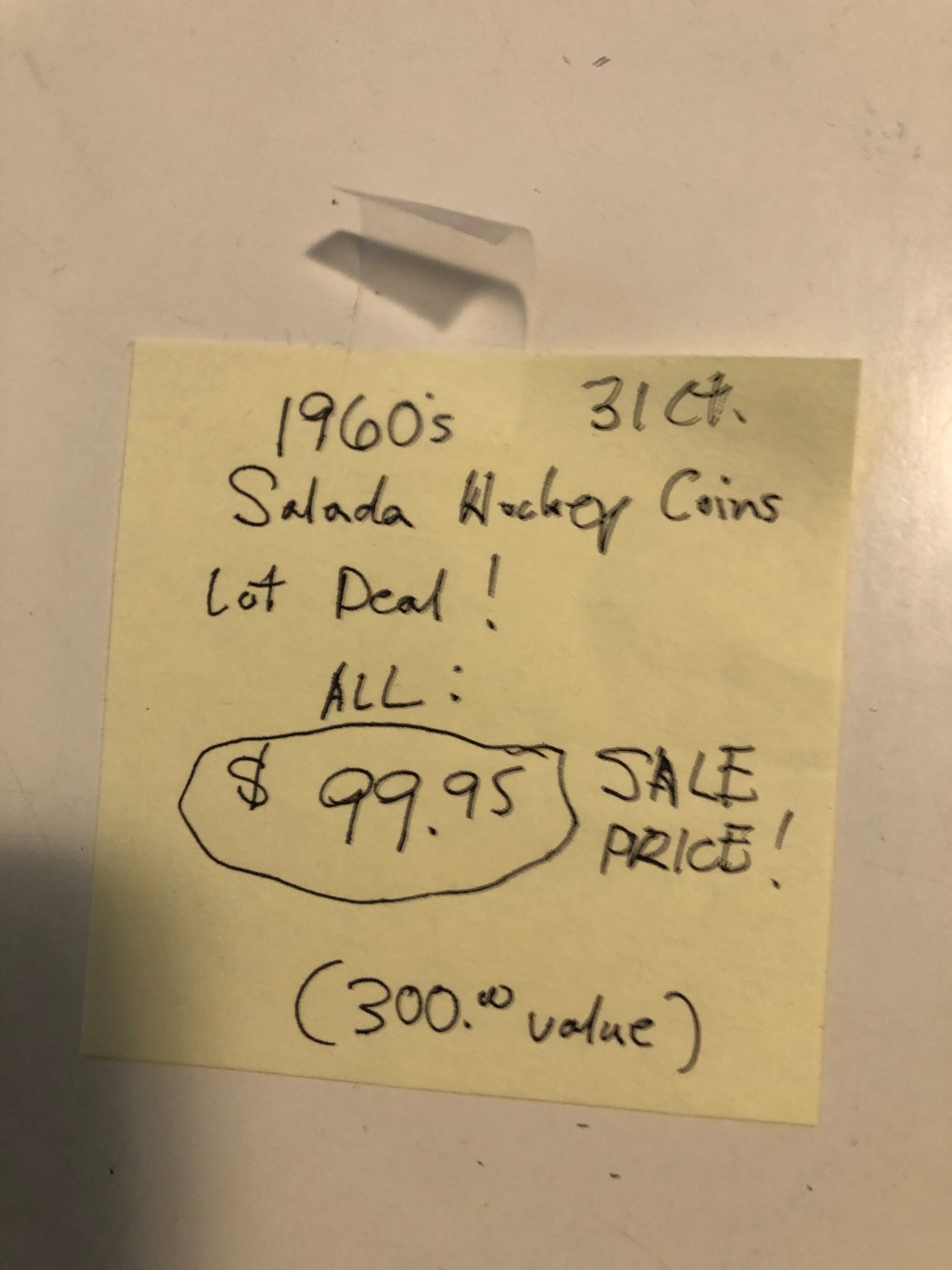 1960s Salada vintage Hockey coins 31 ct lot deal