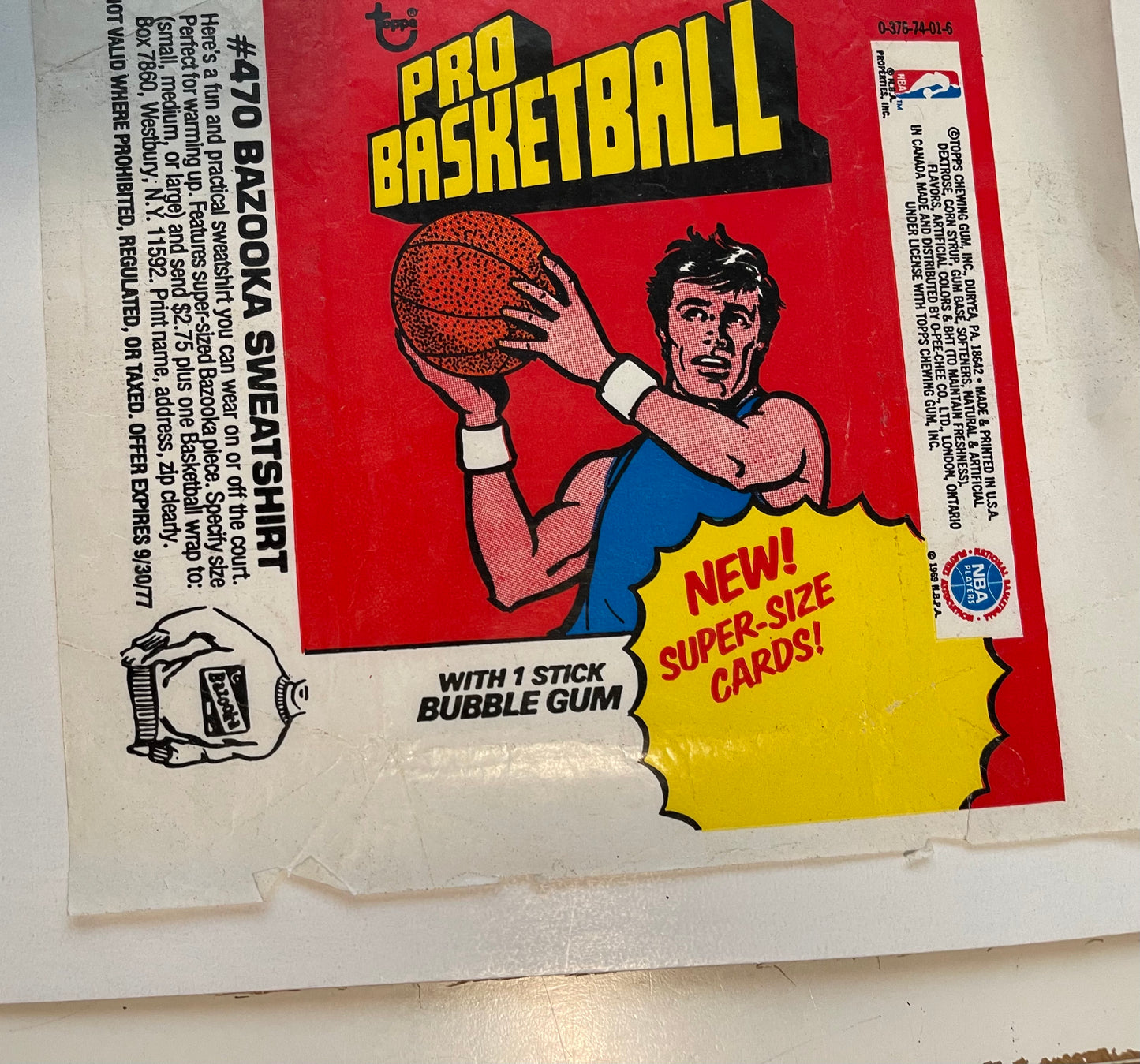 1976/77 NBA rare vintage basketball cards wrapper