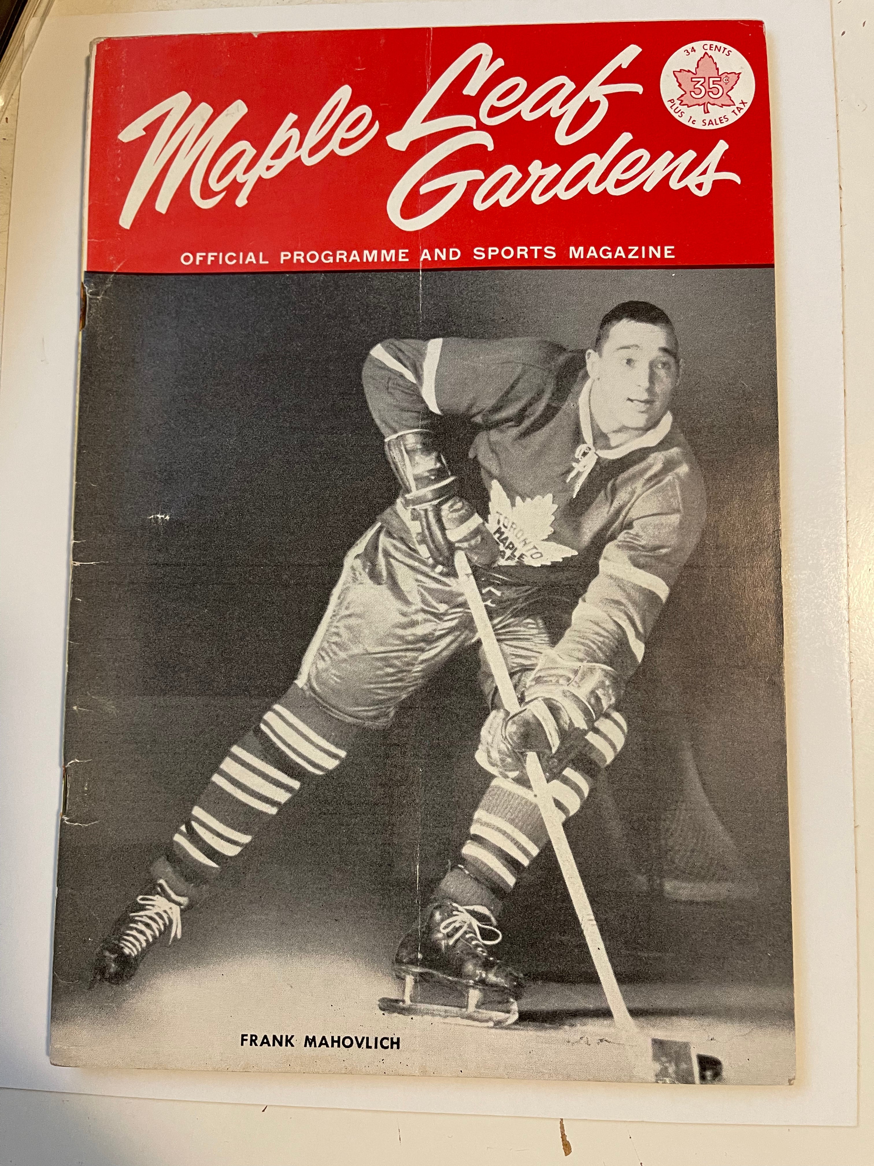 Maple Leaf Gardens original hockey game program 1963