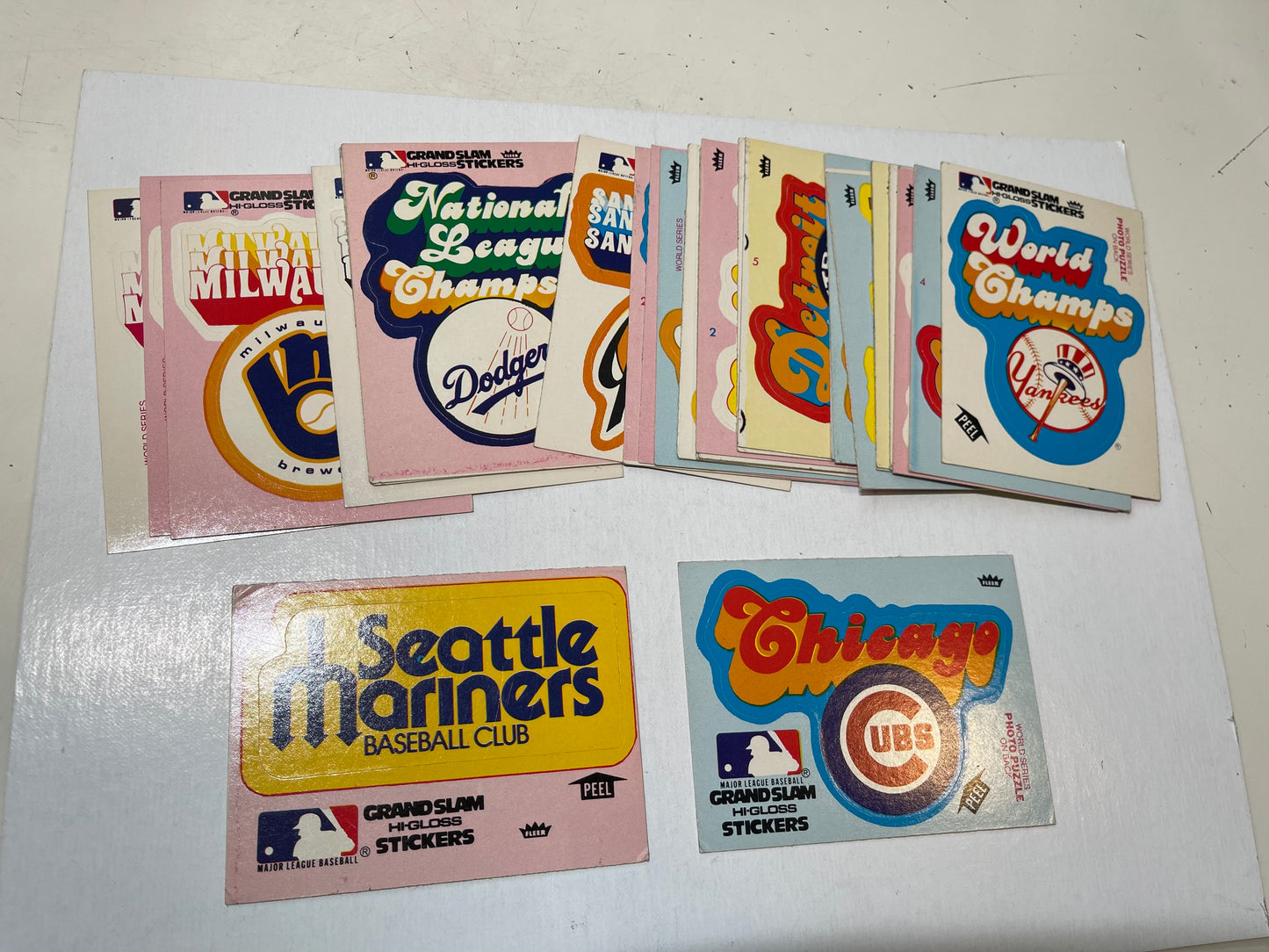 1978 Fleer baseball grand slam Hi-gloss team logos insert stickers set