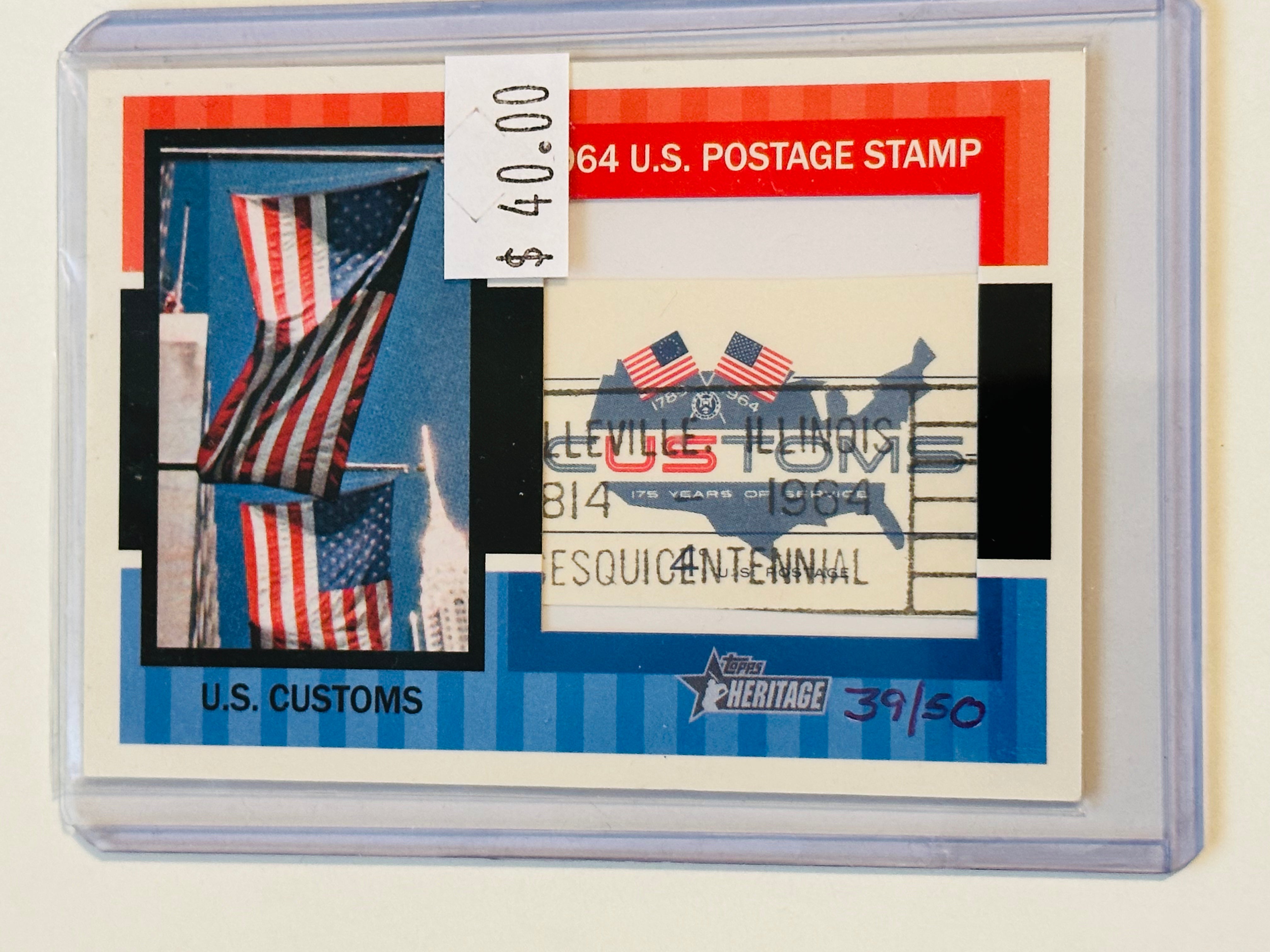 Topps original Postage stamp insert card 1964