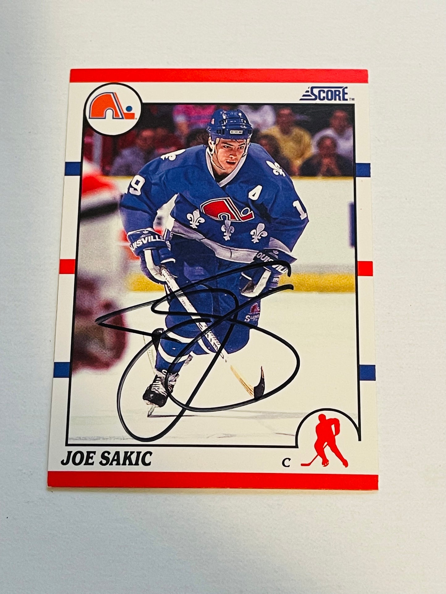 Joe Sakic Nordiques rare signed hockey card with COA