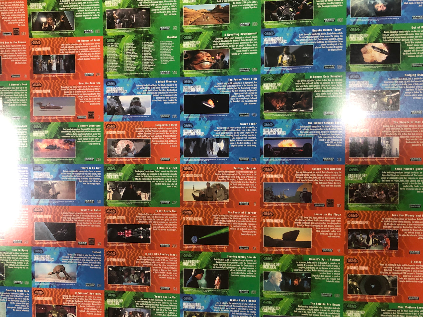 Star Wars Topps widevision rare uncut cards sheet 1994