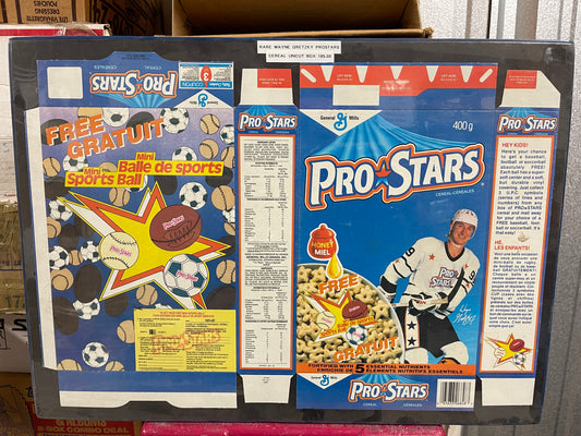 Wayne Gretzky rare Prostars flat cereal box 1989