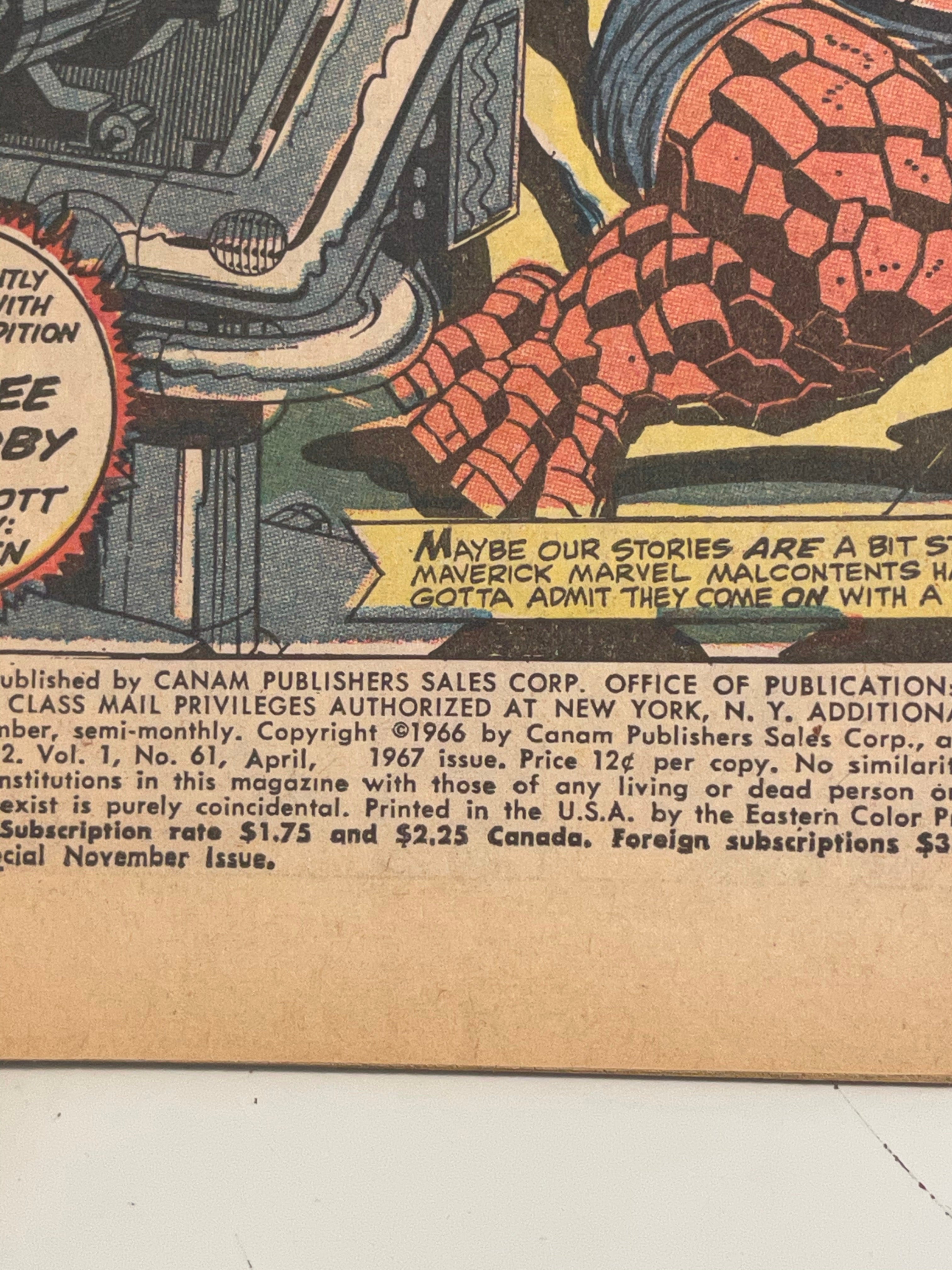 Fantastic Four #61 comic book 1967