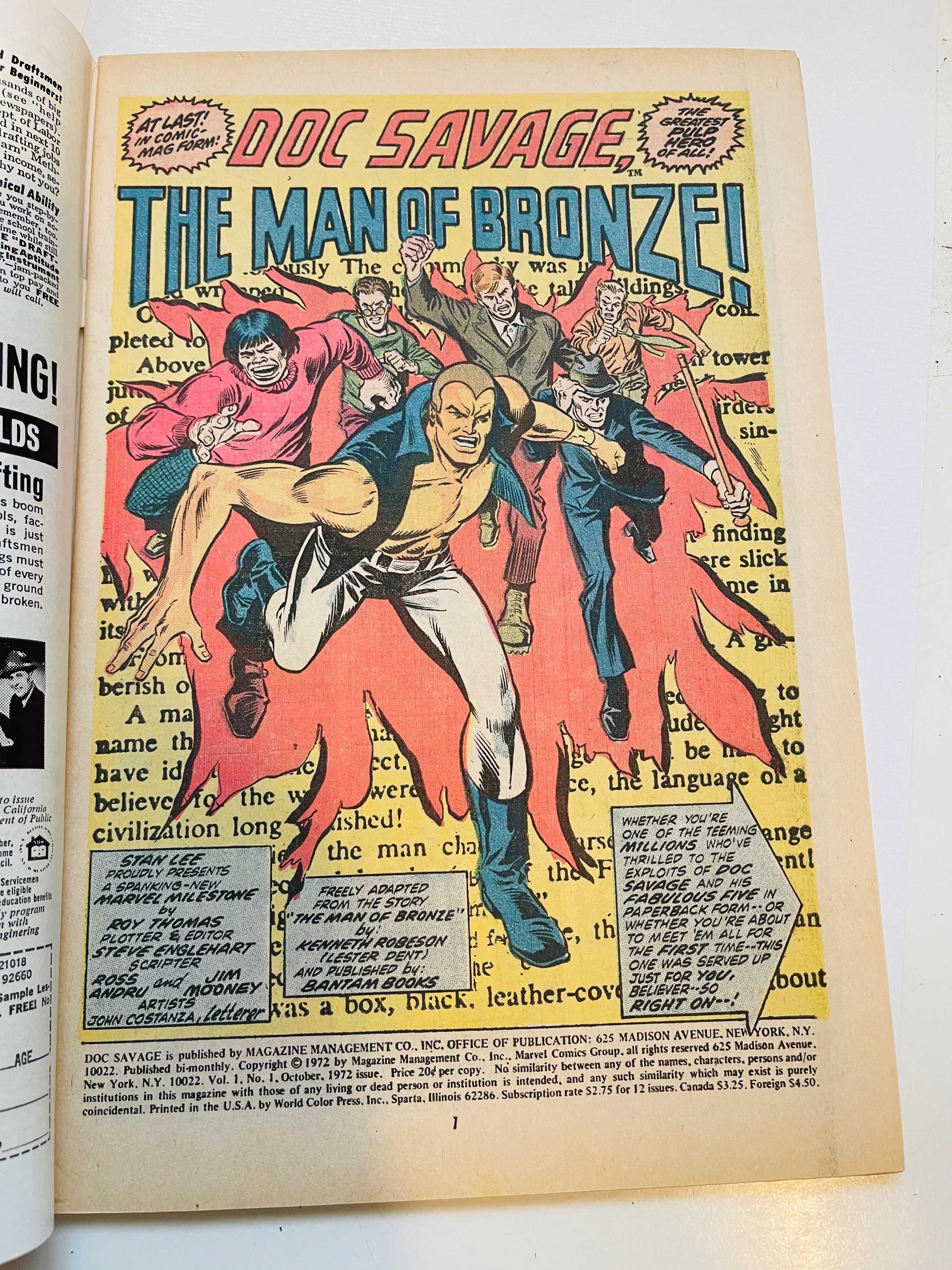 Doc Savage #1 high grade comic book 1972