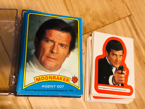 James Bond Topps Moonraker movie cards and stickers set 1979