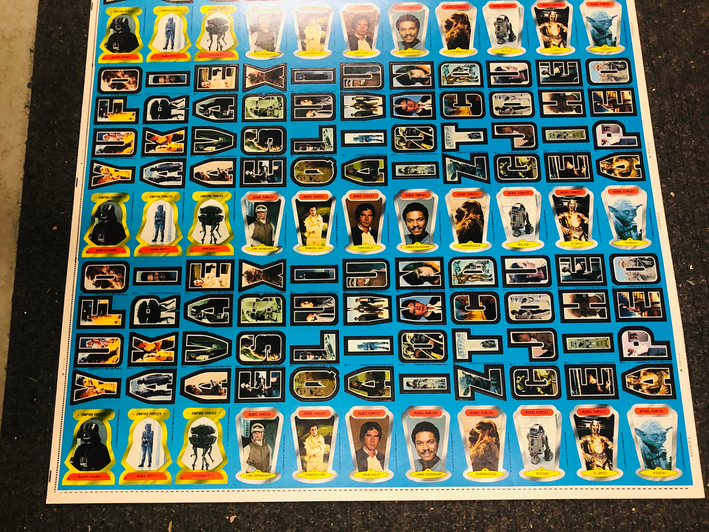 Star Wars Empire Strikes back series 2 stickers rare uncut cards sheet 1980