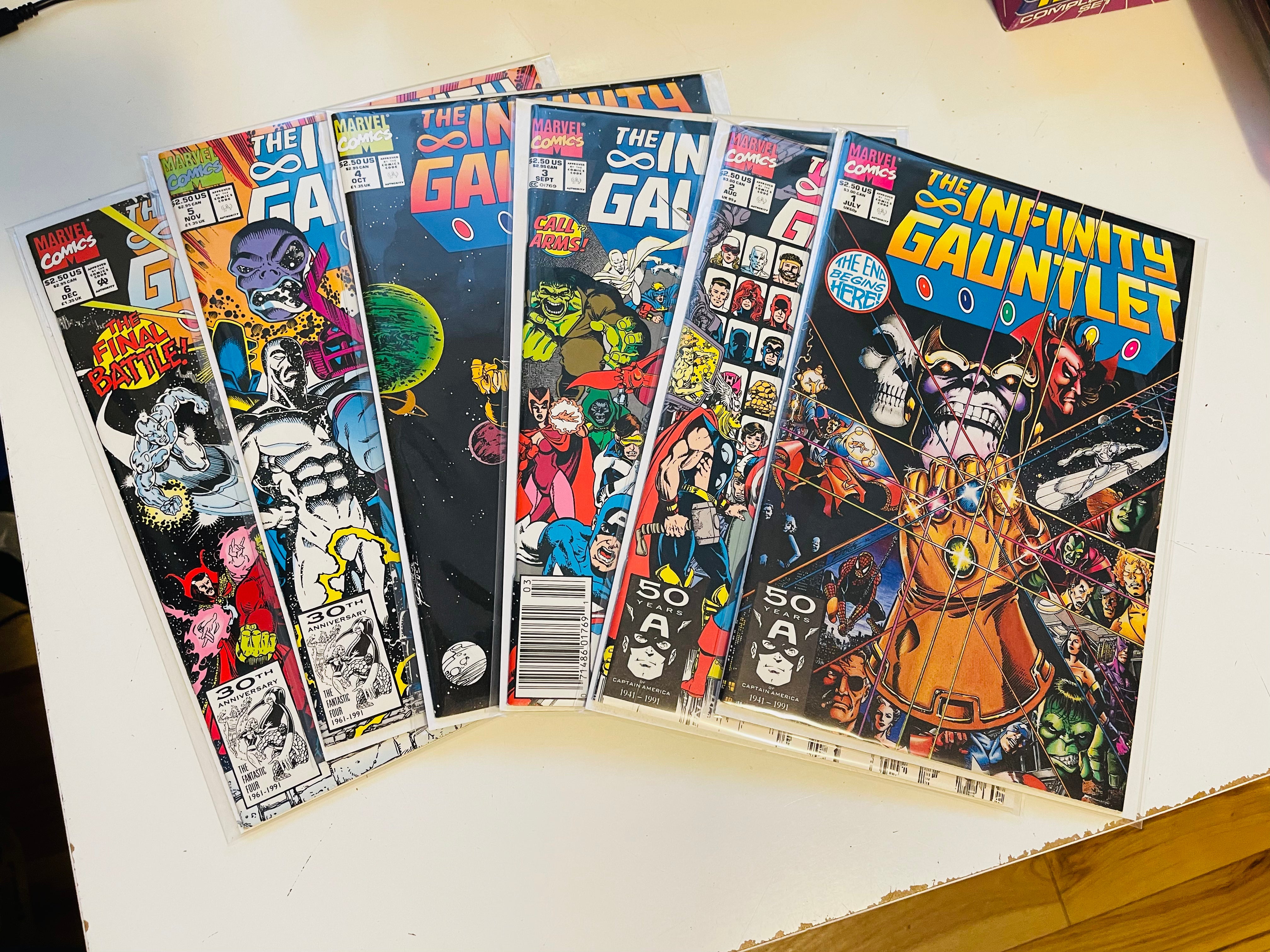 The Infinity Gauntlet comics high grade set 1-6