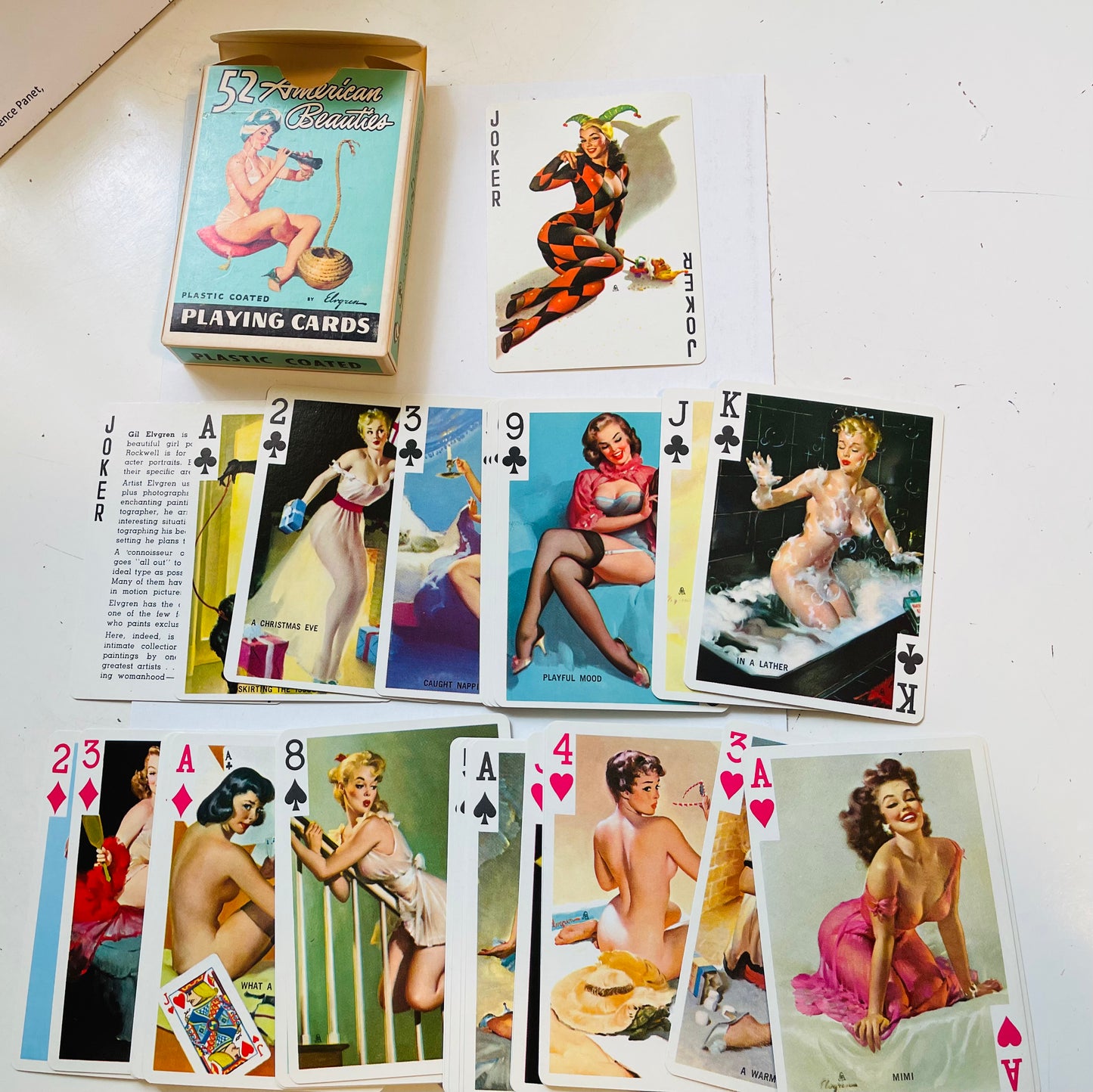 American Beauties Gil Elvgren 52 playing cards vintage deck 1950s