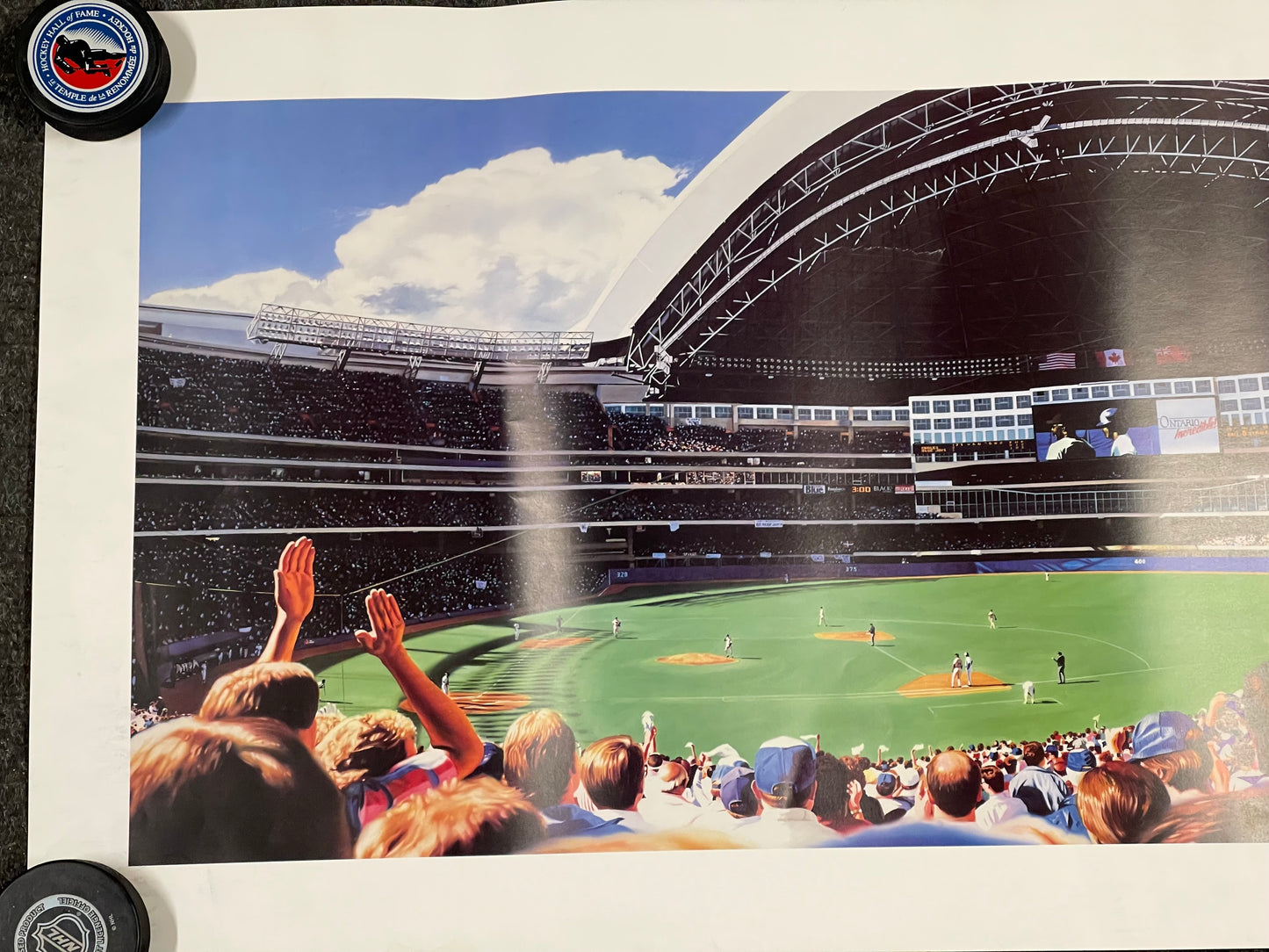 Toronto Blue Jays Skydome lithograph numbered autograph 20x39 autograph poster 1990s