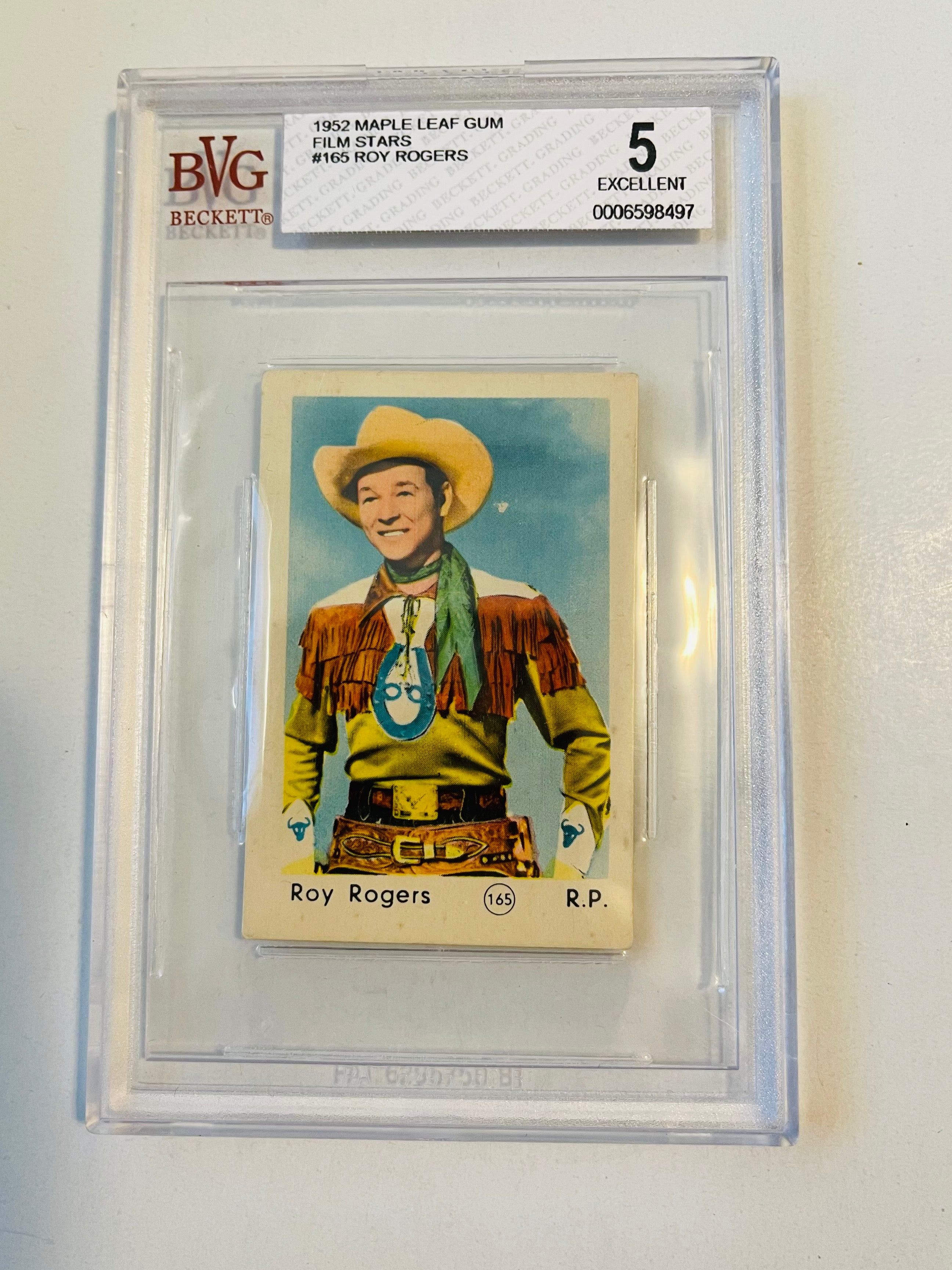 Roy Rogers rare Maple Leaf Gum Beckett grade 5 card 1952