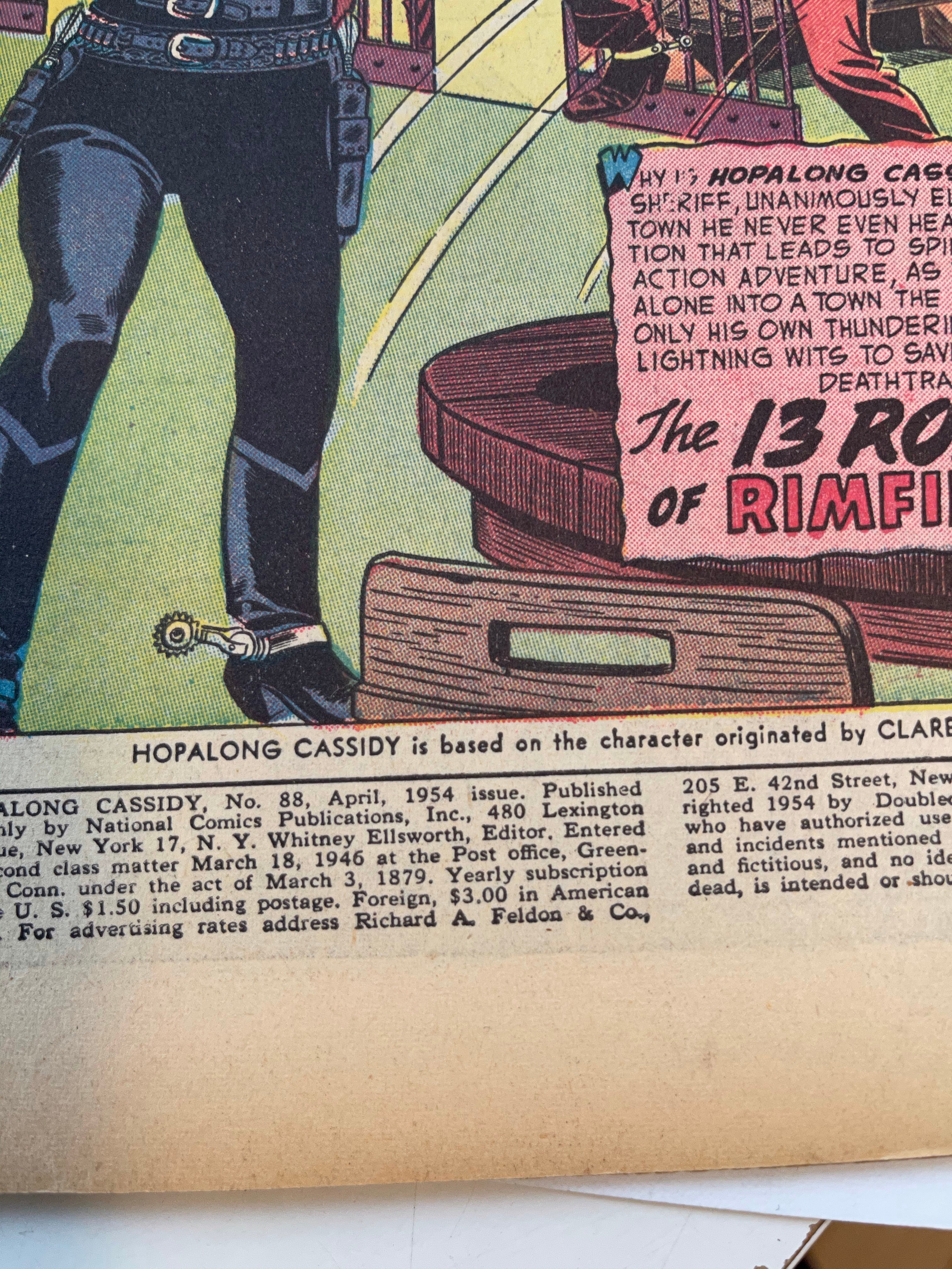 Hopalong Cassidy TV Westerns #88 vg condition comic 1954