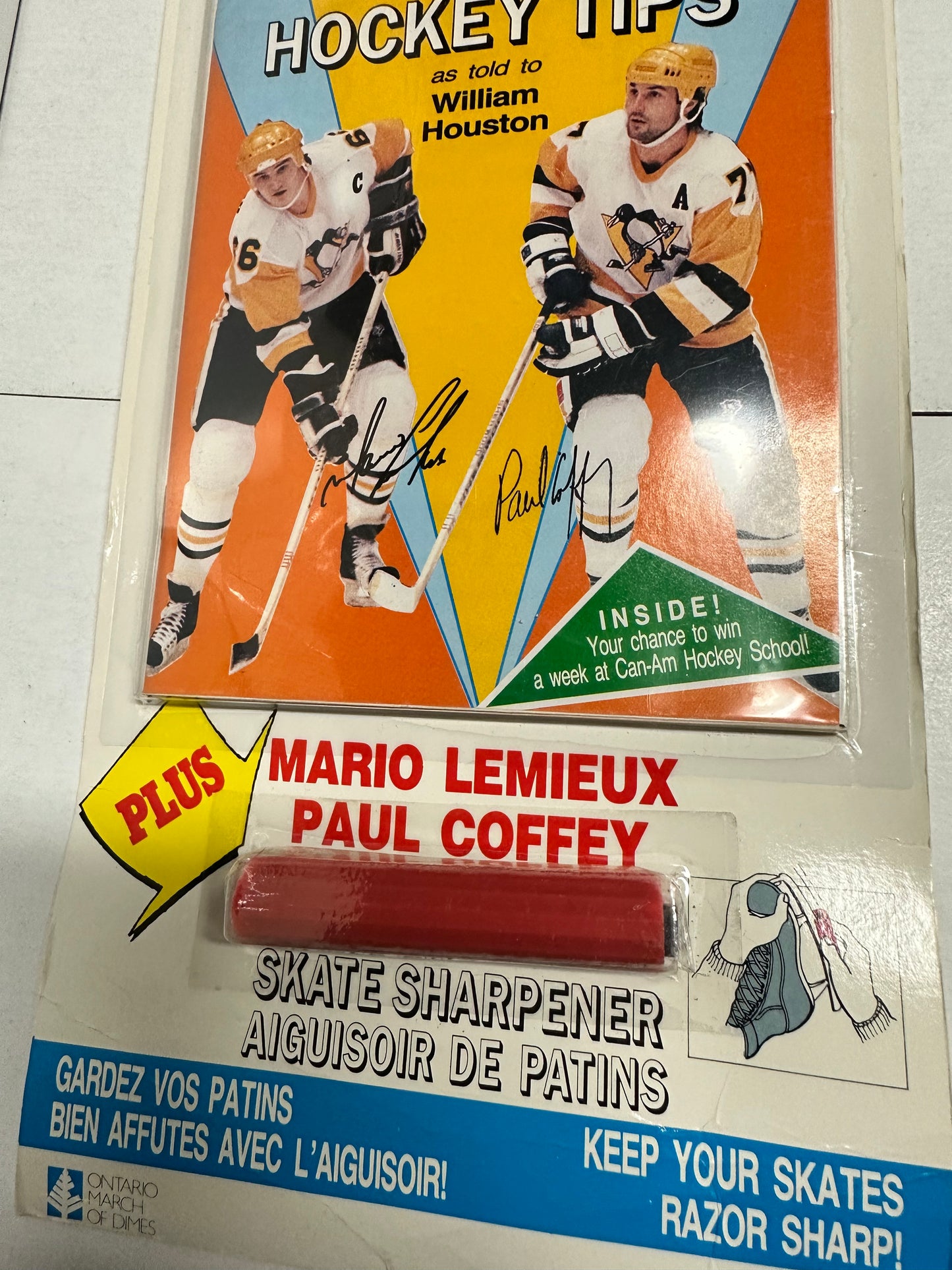 Mario Lemieux/ Paul Coffey rare skate sharpener in sealed pack 1990s