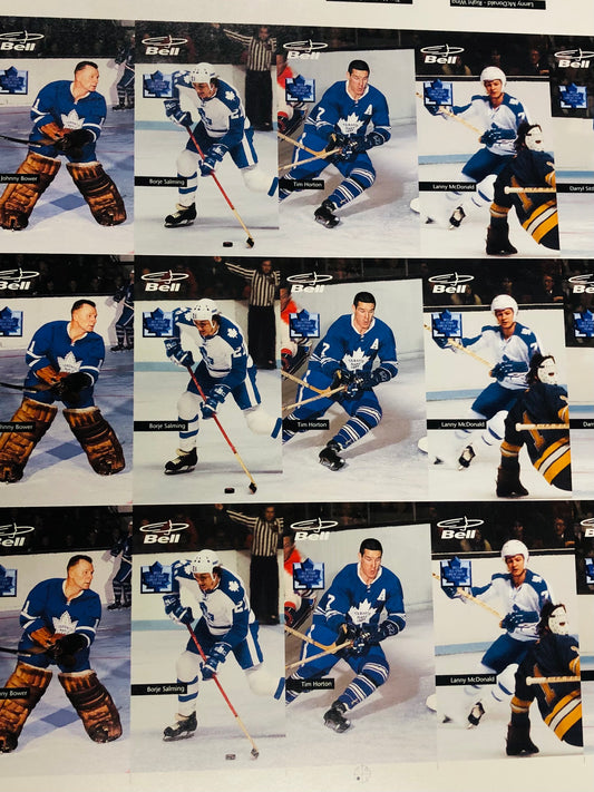 Toronto Maple Leafs hockey rare Bell Mobility uncut hockey cards sheet 1996