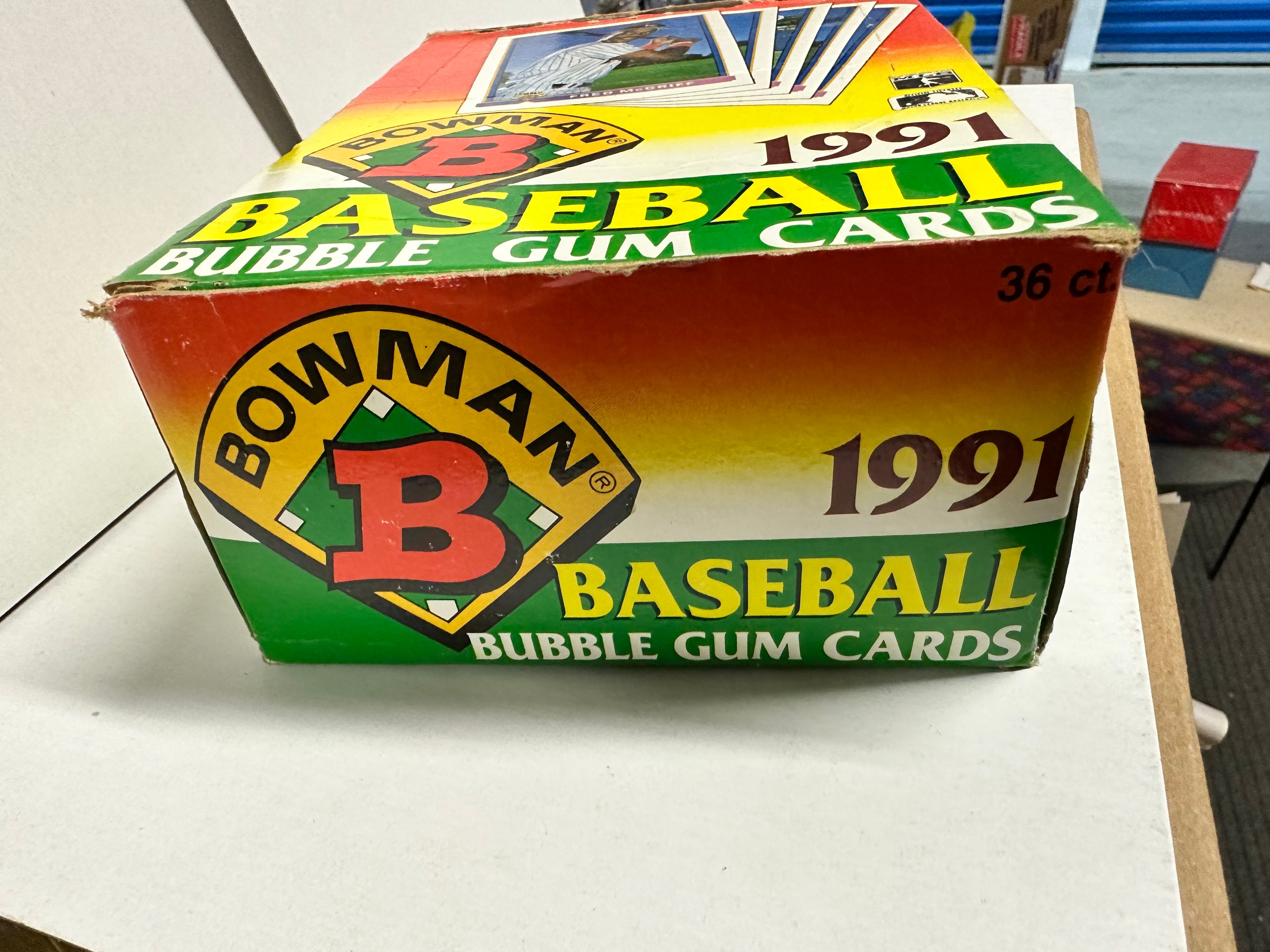 1991 Bowman Baseball cards 36 packs box (Chipper Jones rookies)
