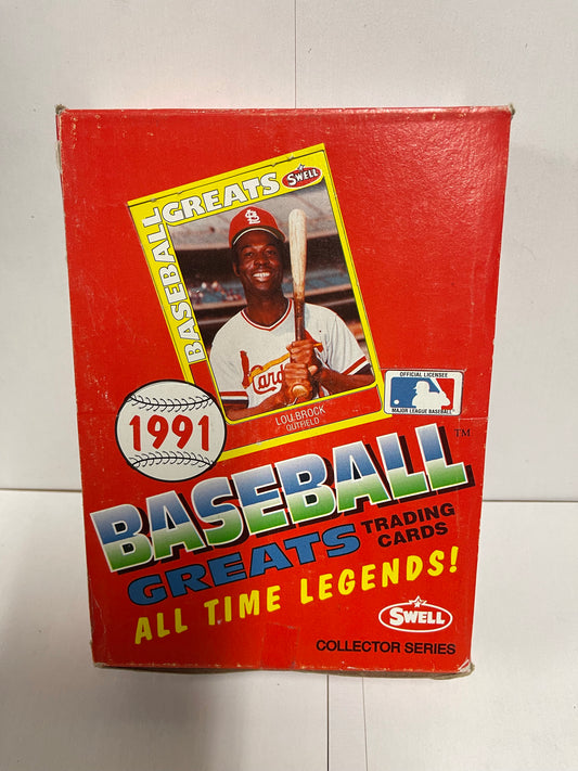 1991 Swell Baseball Greats cards 36 packs box