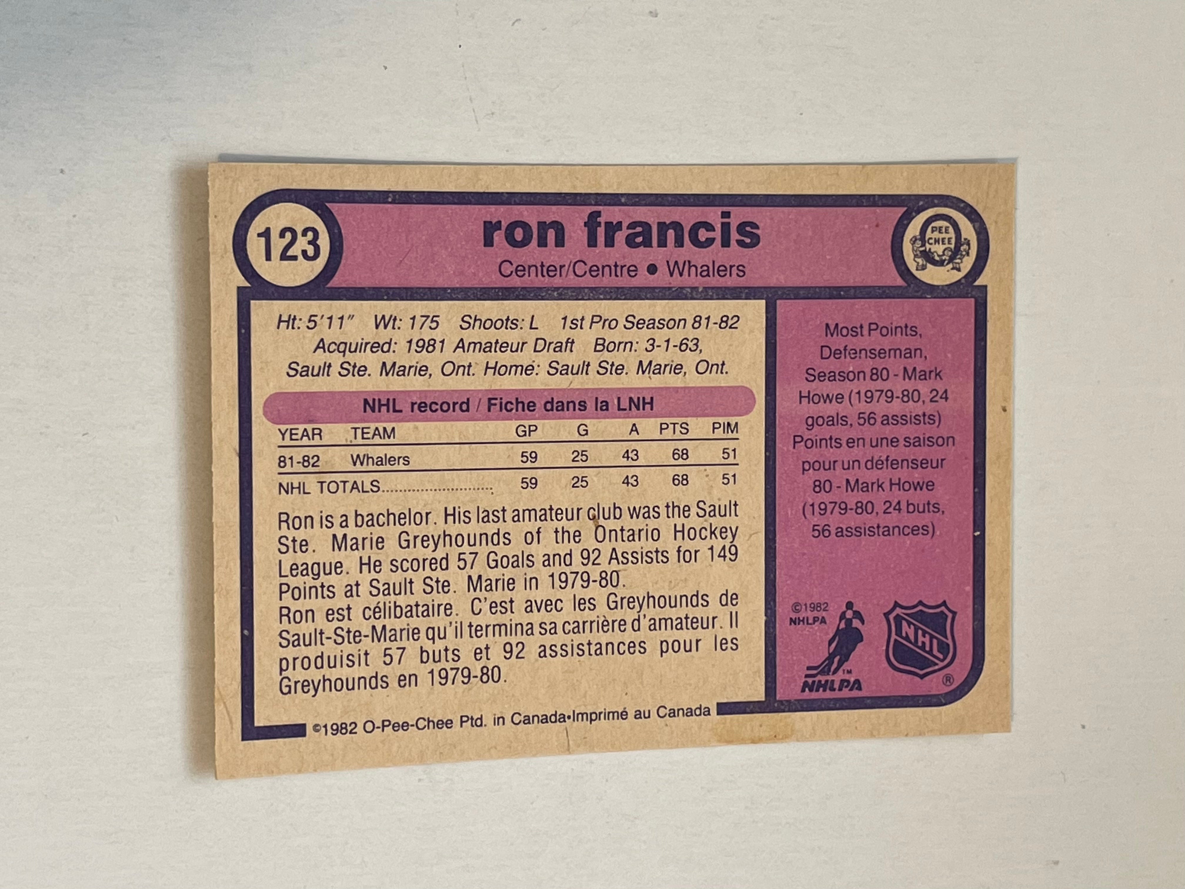 Ron Francis opc high grade rookie card