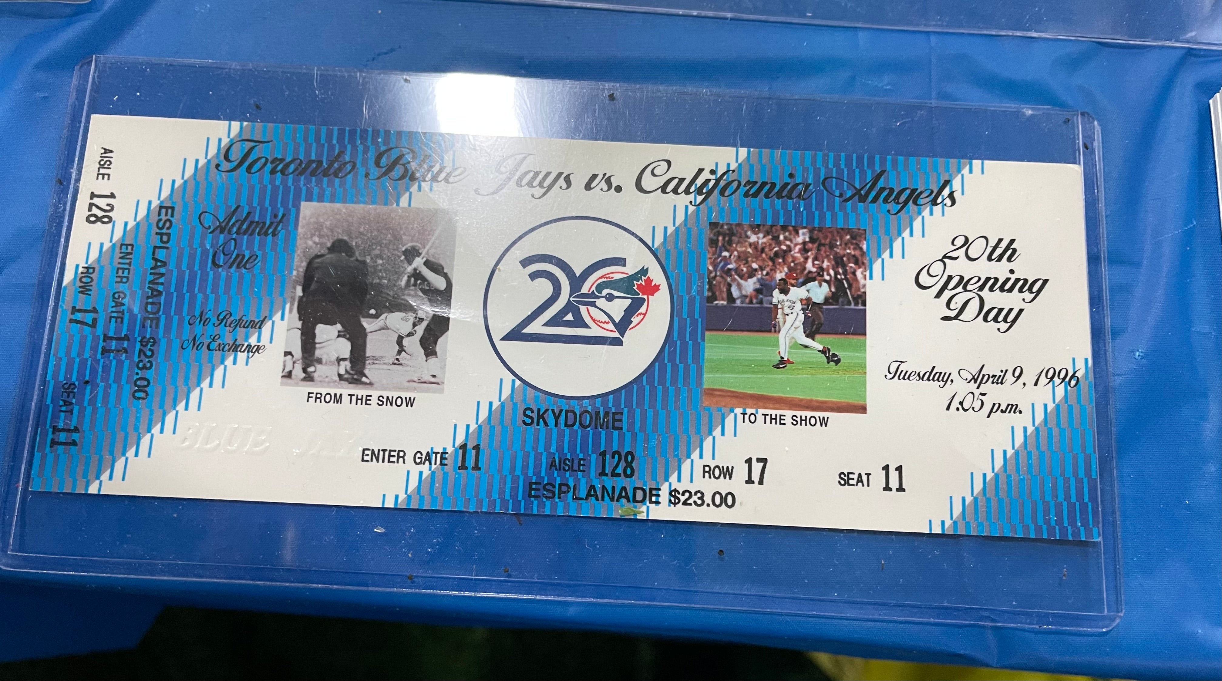 Toronto Blue Jays baseball special Skydome 20th anniversary ticket