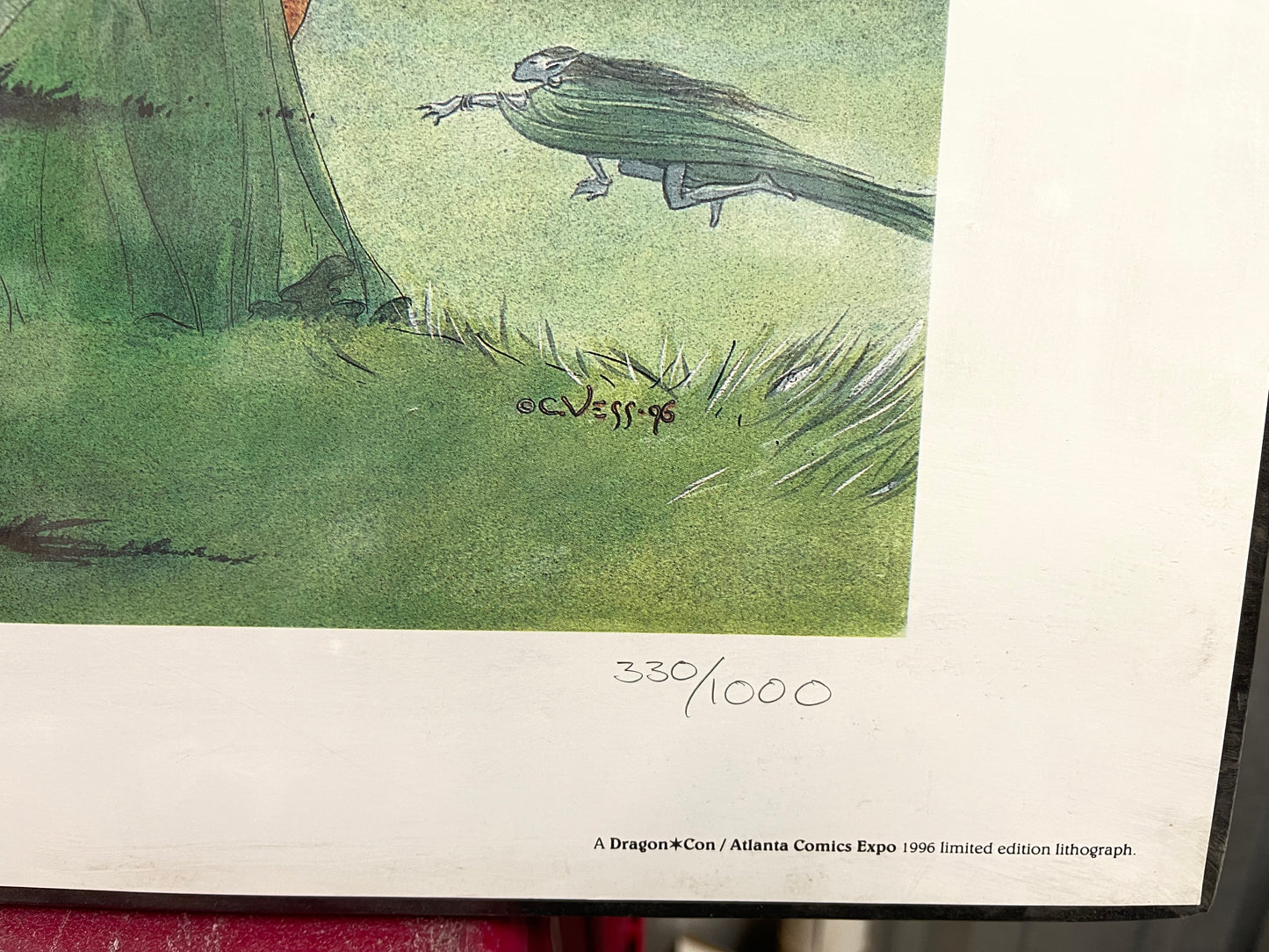 Charles Vess autograph numbered Lithograph matted 1996