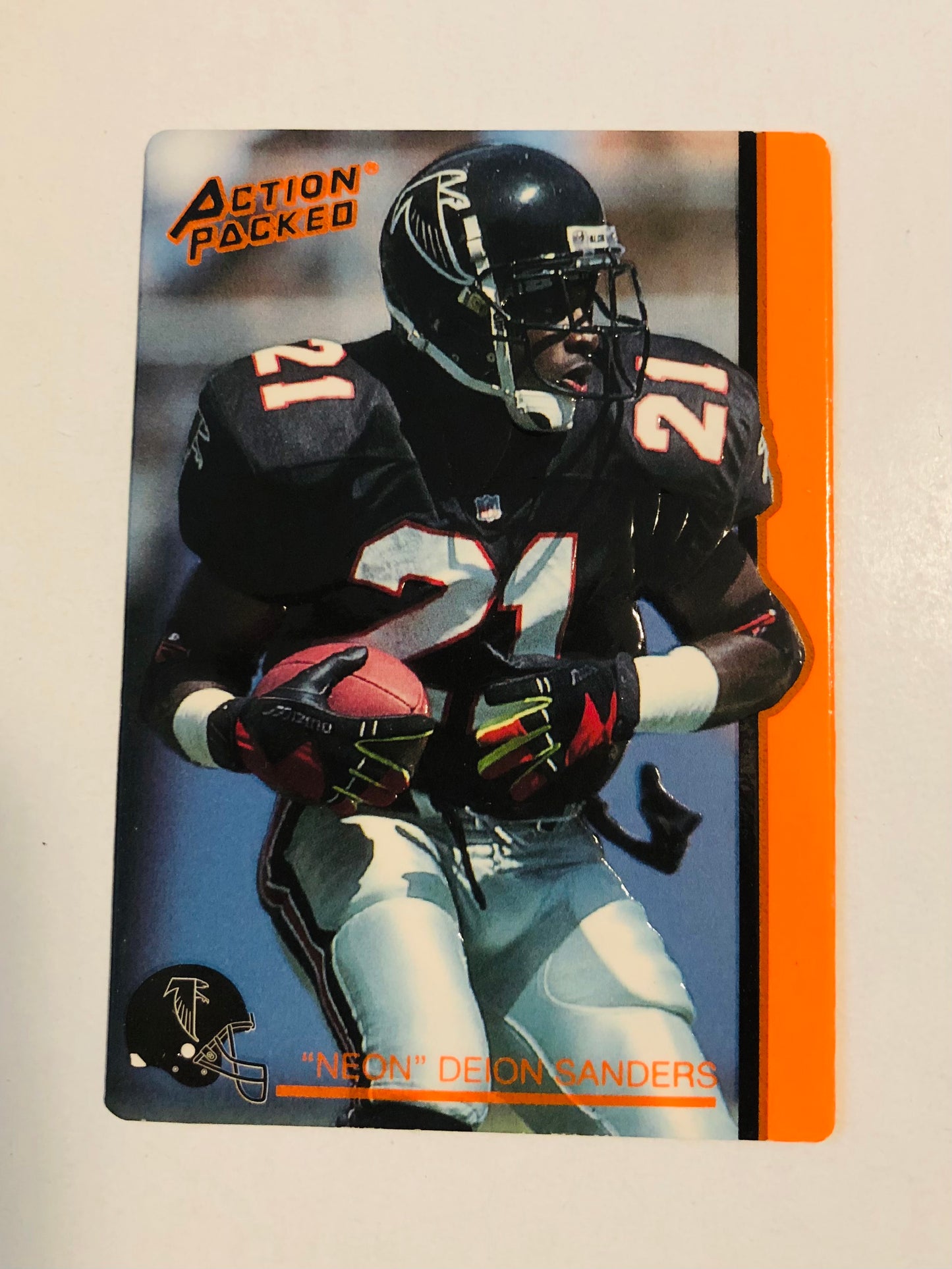 Deion Sanders rare action Packed football insert card 1992