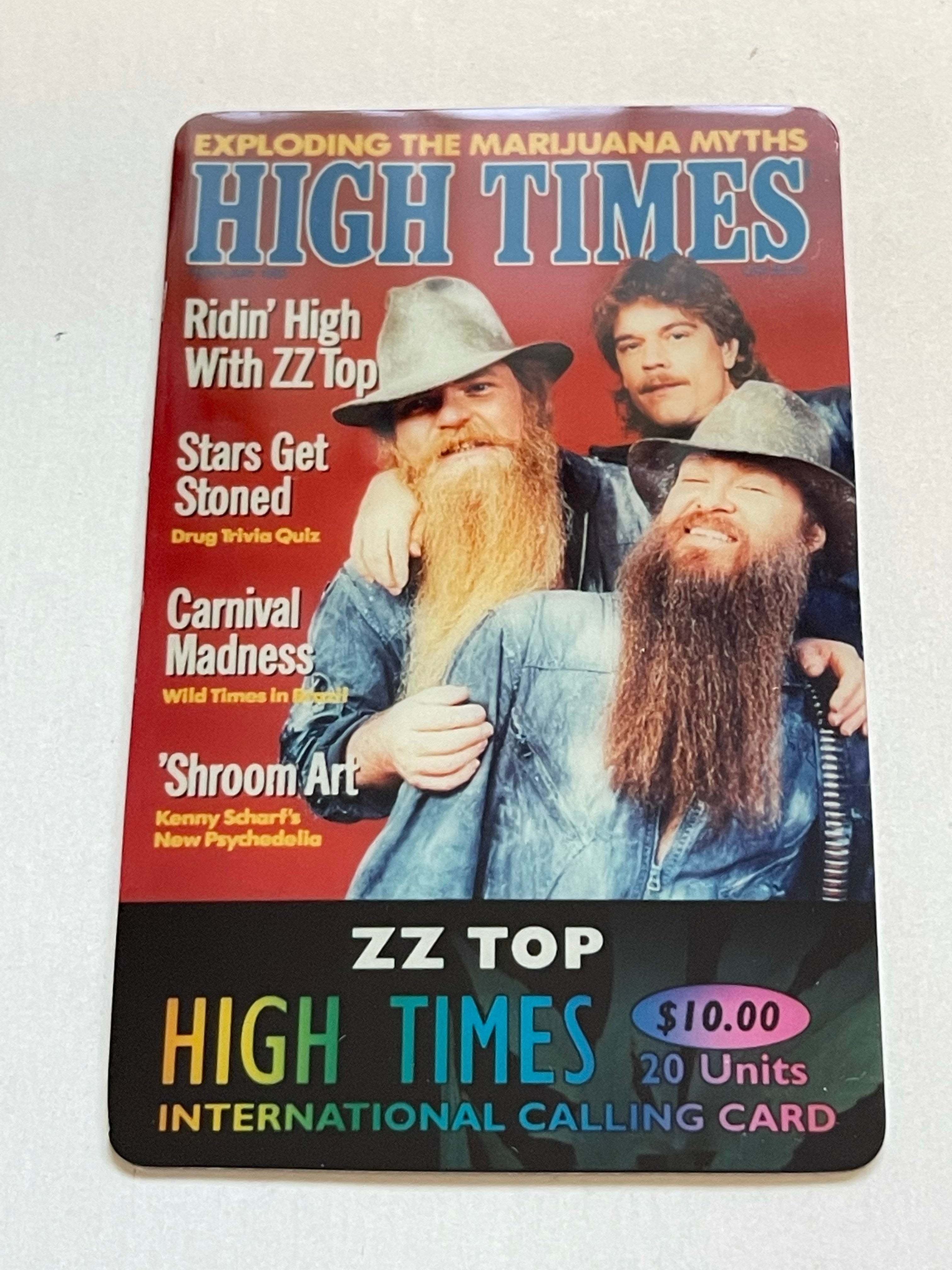 ZZ Top High times rare vintage phone card 1990s
