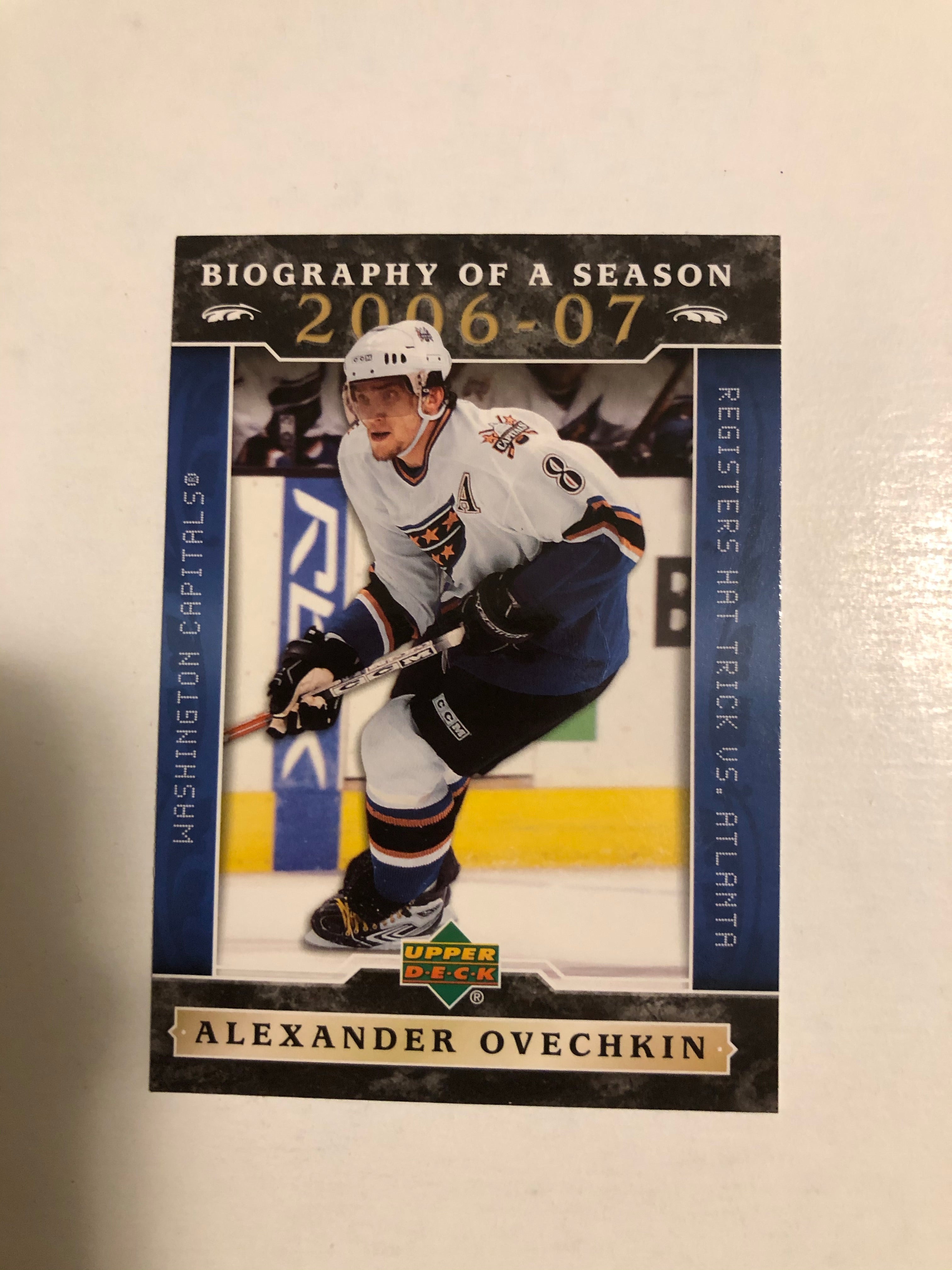 Alexander Ovechkin upperdeck Biography of the season hockey card