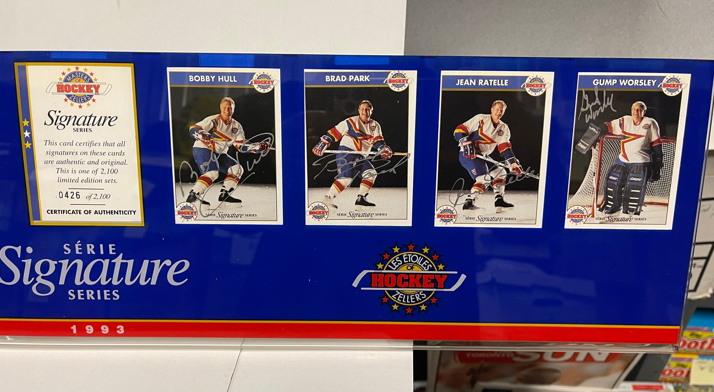 Zellers Masters of hockey 8 autograph legends cards with acrylic display 1993