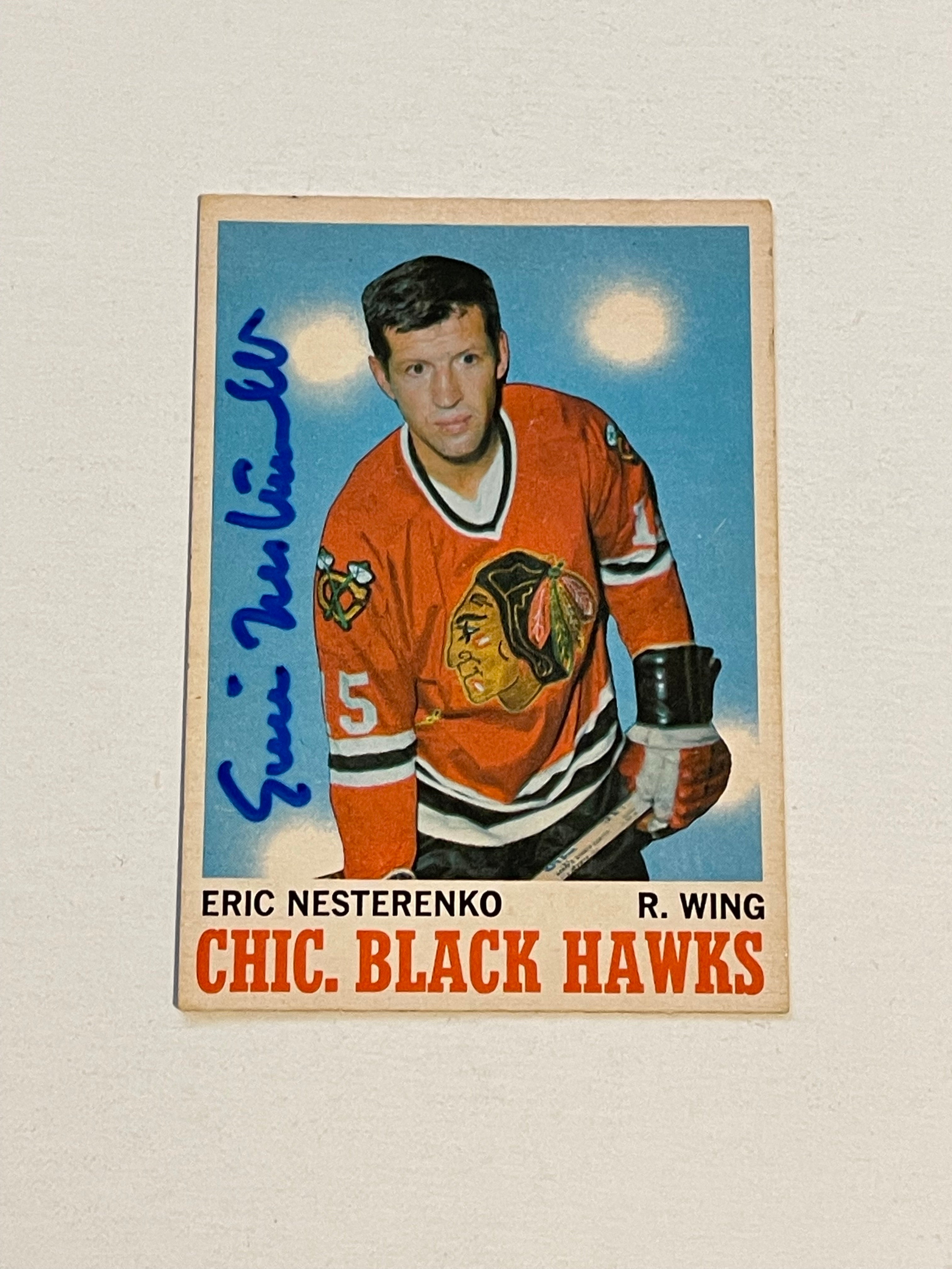 Eric Nesterenko autograph hockey card with COA