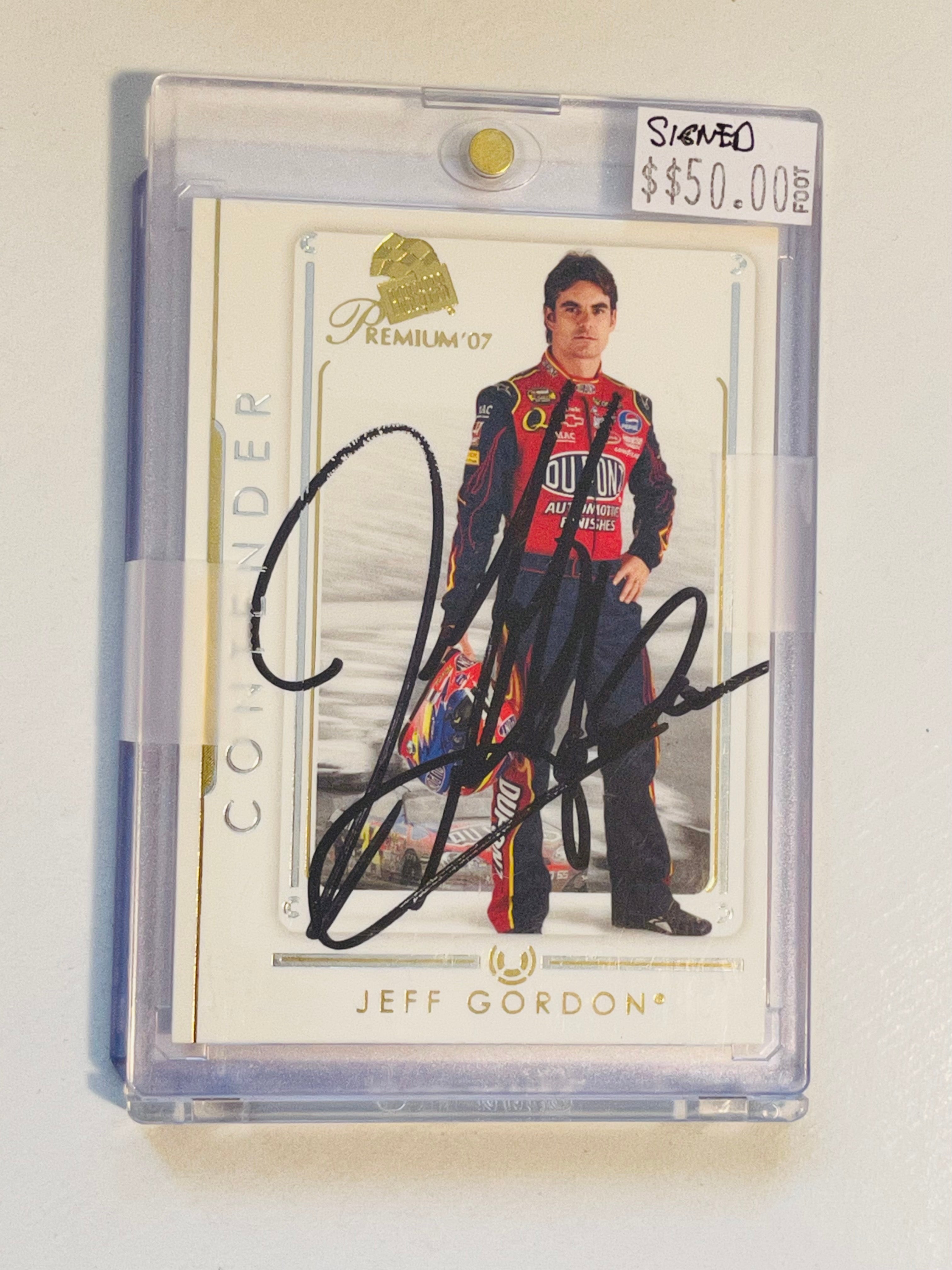 Jeff Gordon NASCAR racing legend autograph card with COA