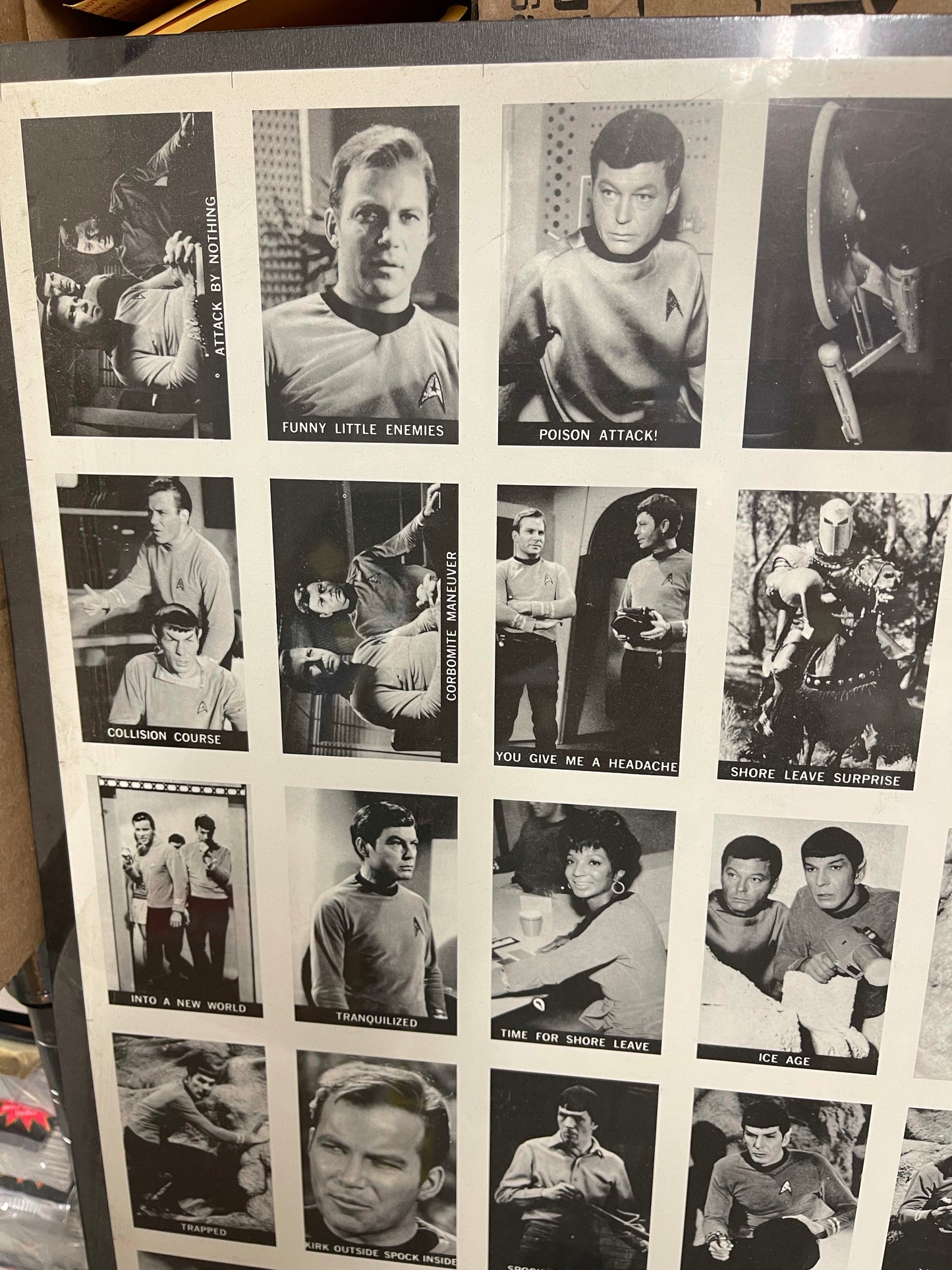 Star Trek TV show rare Europe reprint uncut matted cards sheet 1981