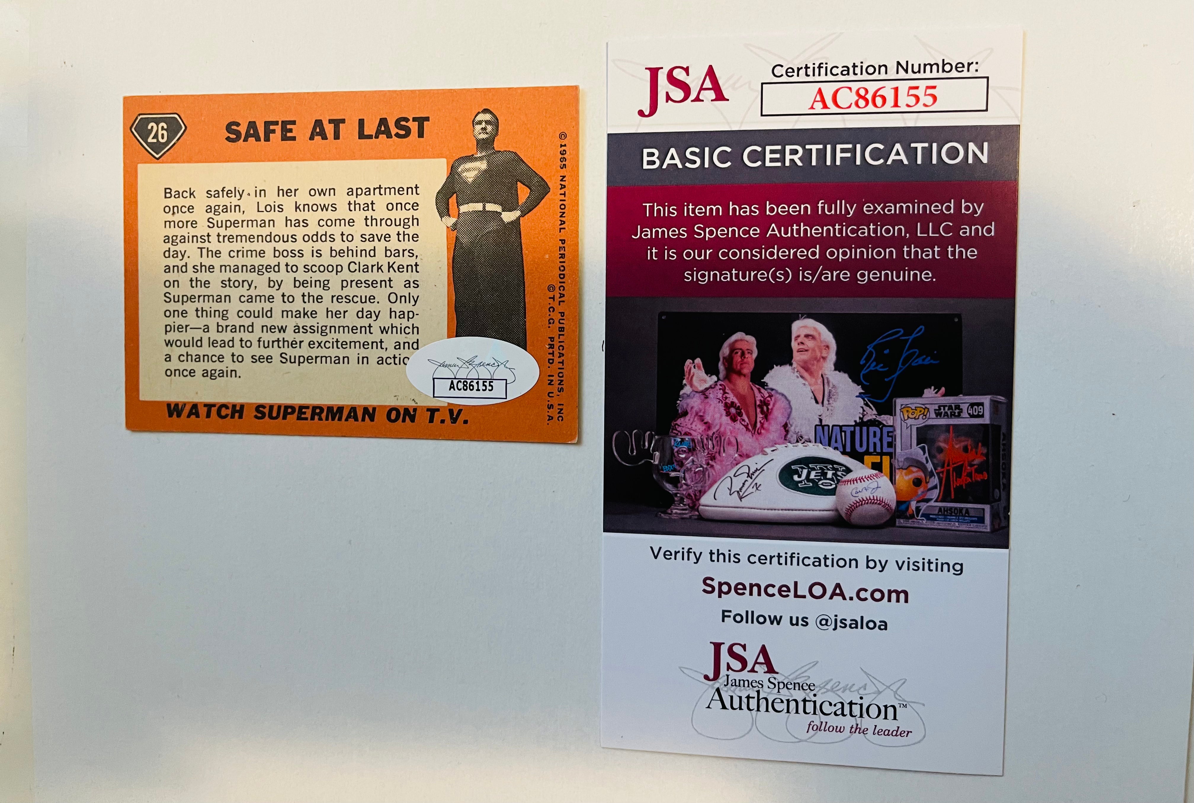 Superman TV series Lois Lane ( Noel Neil) rare signed card JSA certified 1965